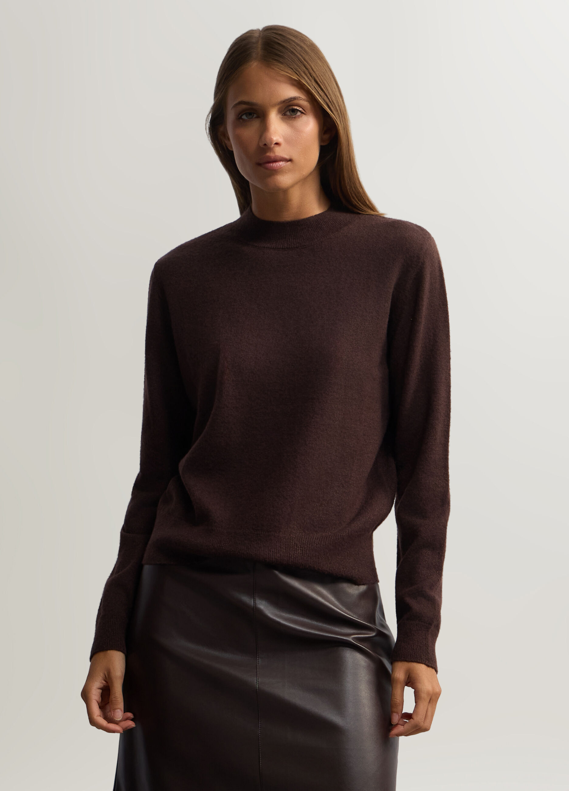 Pullover girocollo rasato donna_0