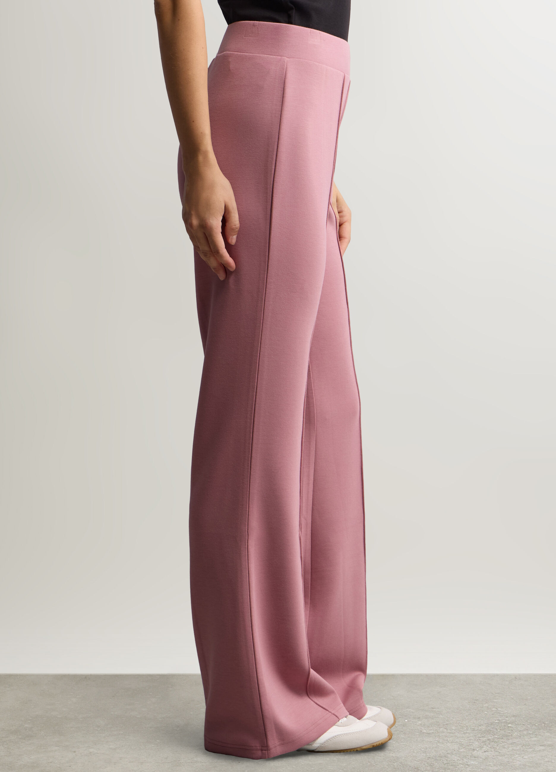 Pantaloni Flare Fit in interlock stretch donna_1