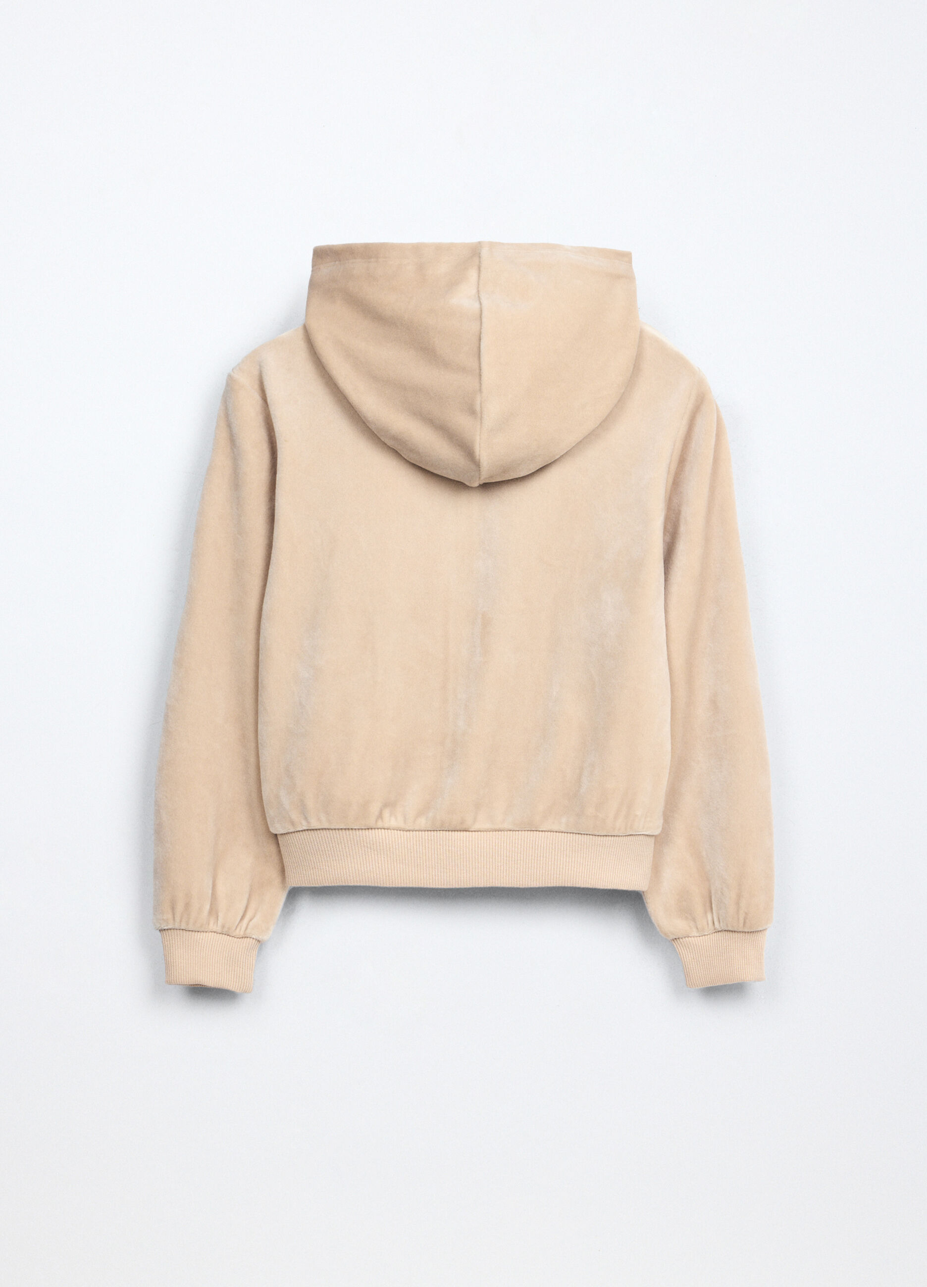 Felpa velours con cappuccio bambina_1