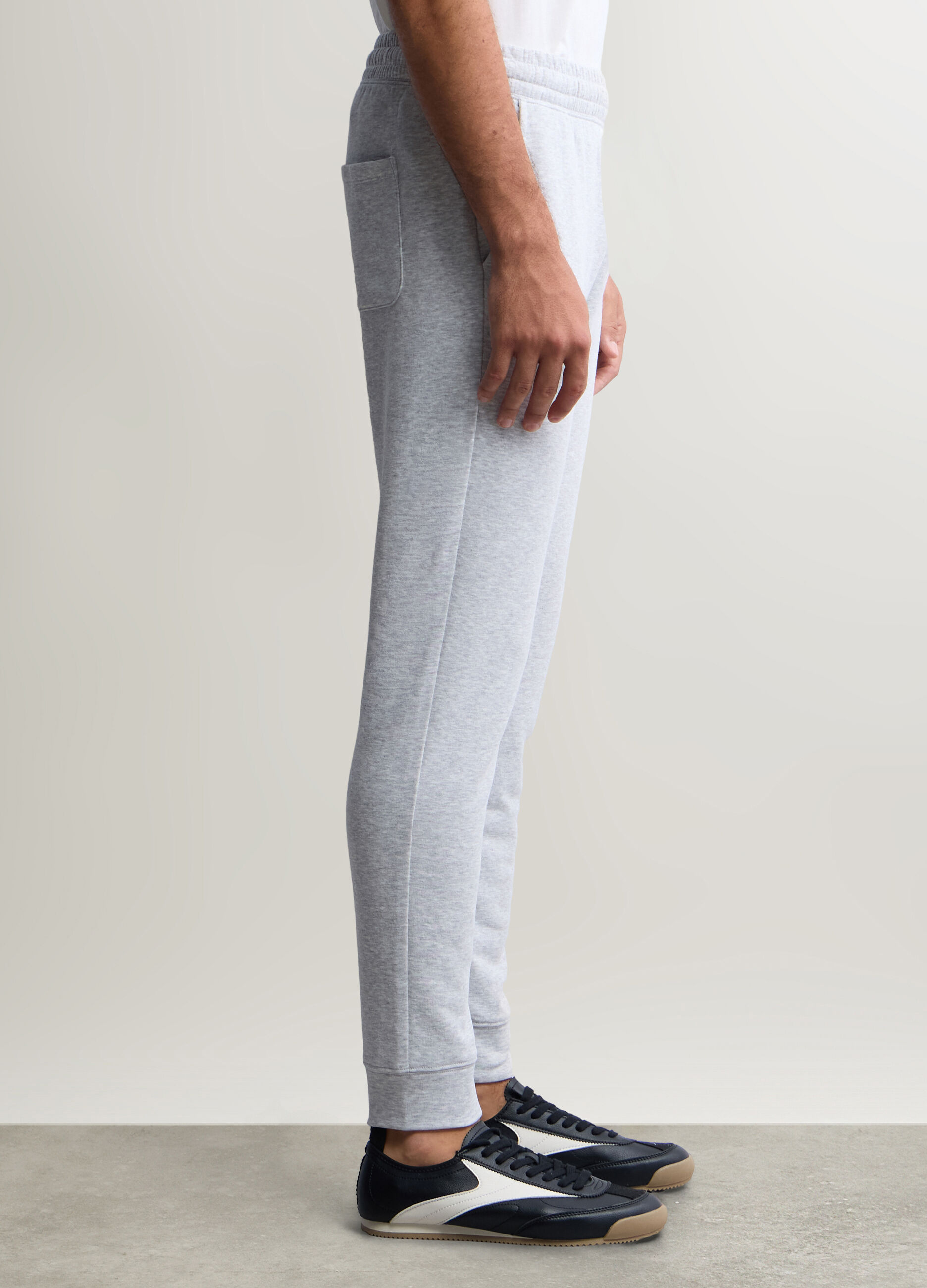Jogger slim fit in felpa di cotone uomo_1
