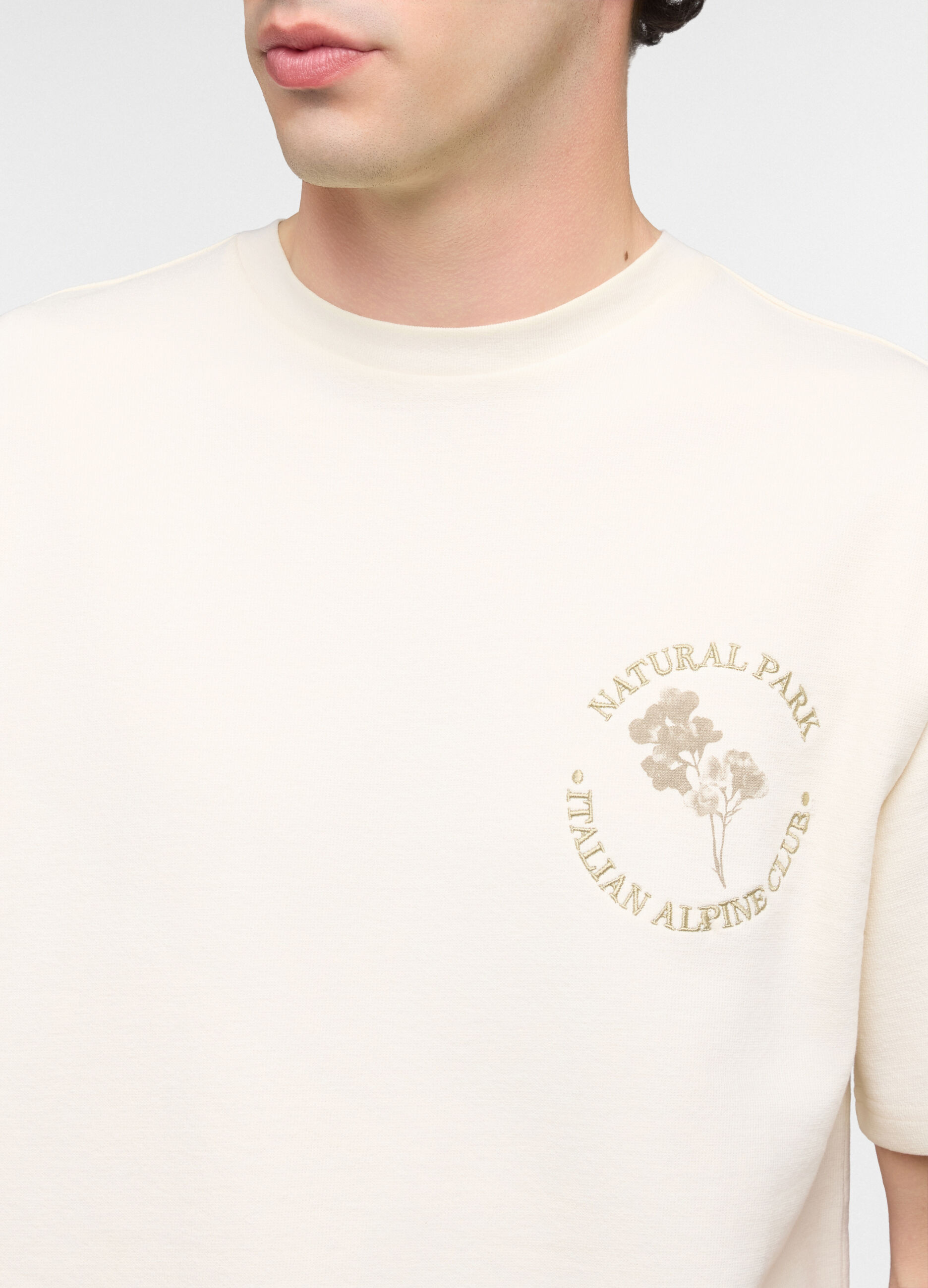 T-shirt girocollo stampa fiori uomo