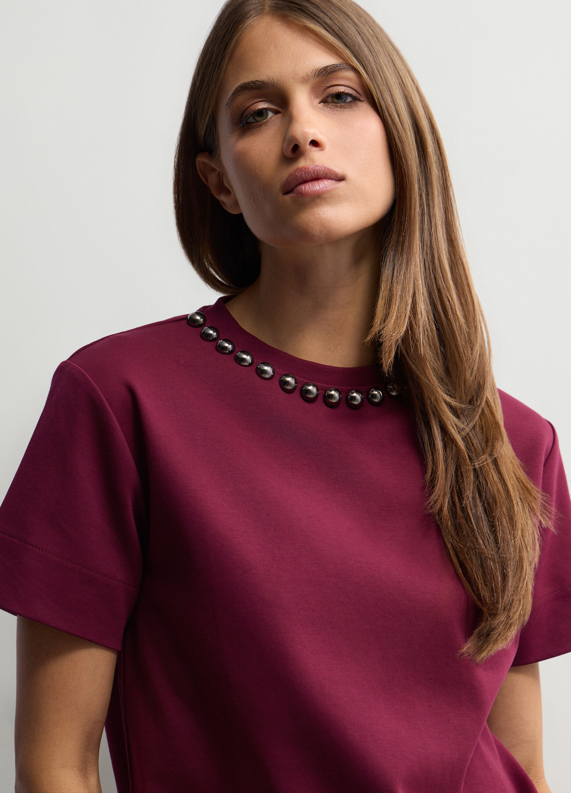 T-shirt girocollo stretch donna_2
