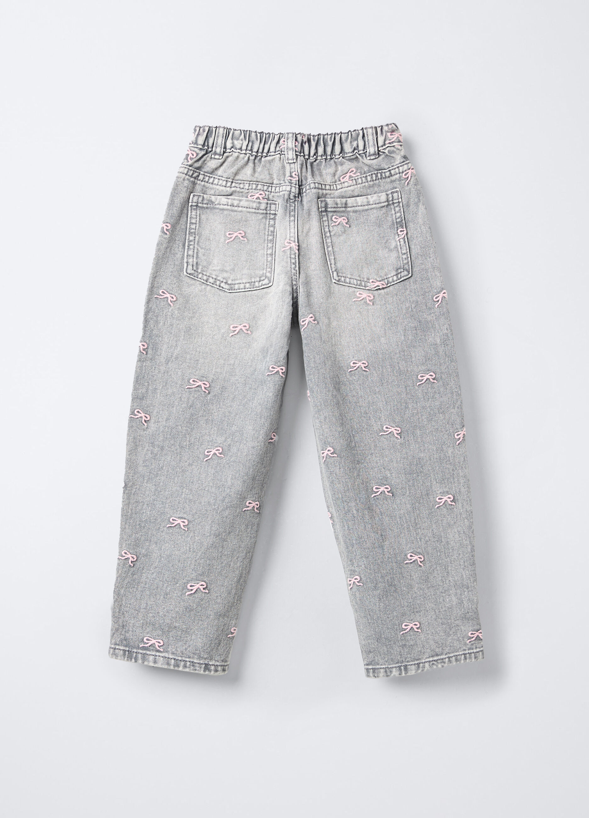 Pantaloni in denim di puro cotone Fit Balloon bambina_1