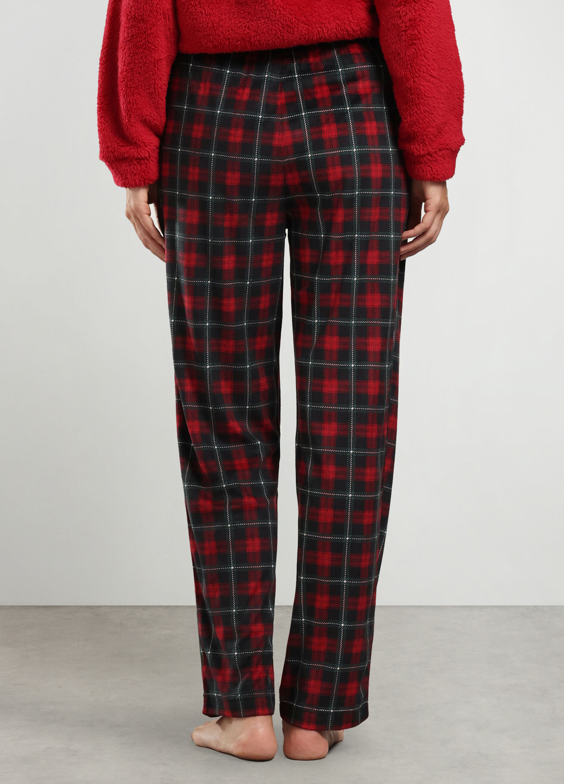 Pantaloni pigiama velour donna_1