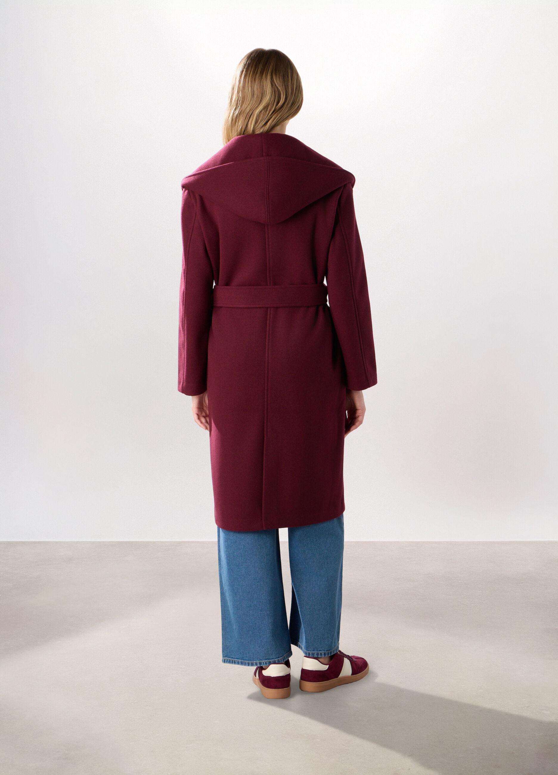 Cappotto lungo con cappuccio donna_1