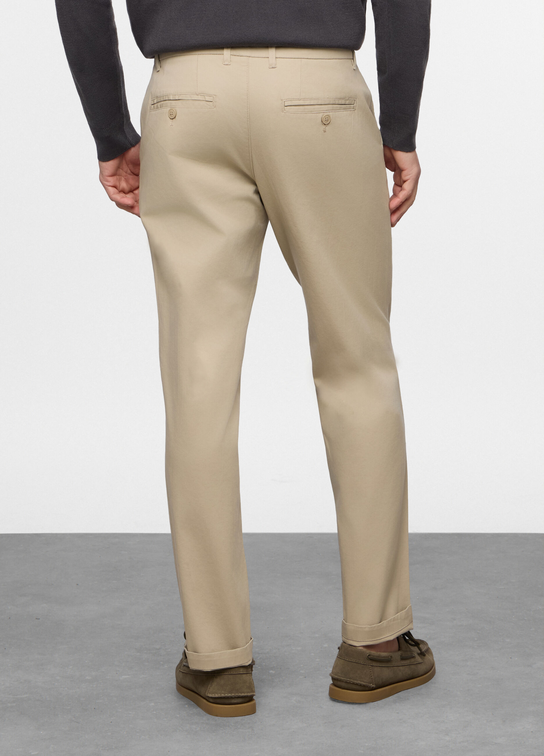 Pantalone chino slim fit in cotone stretch uomo_1