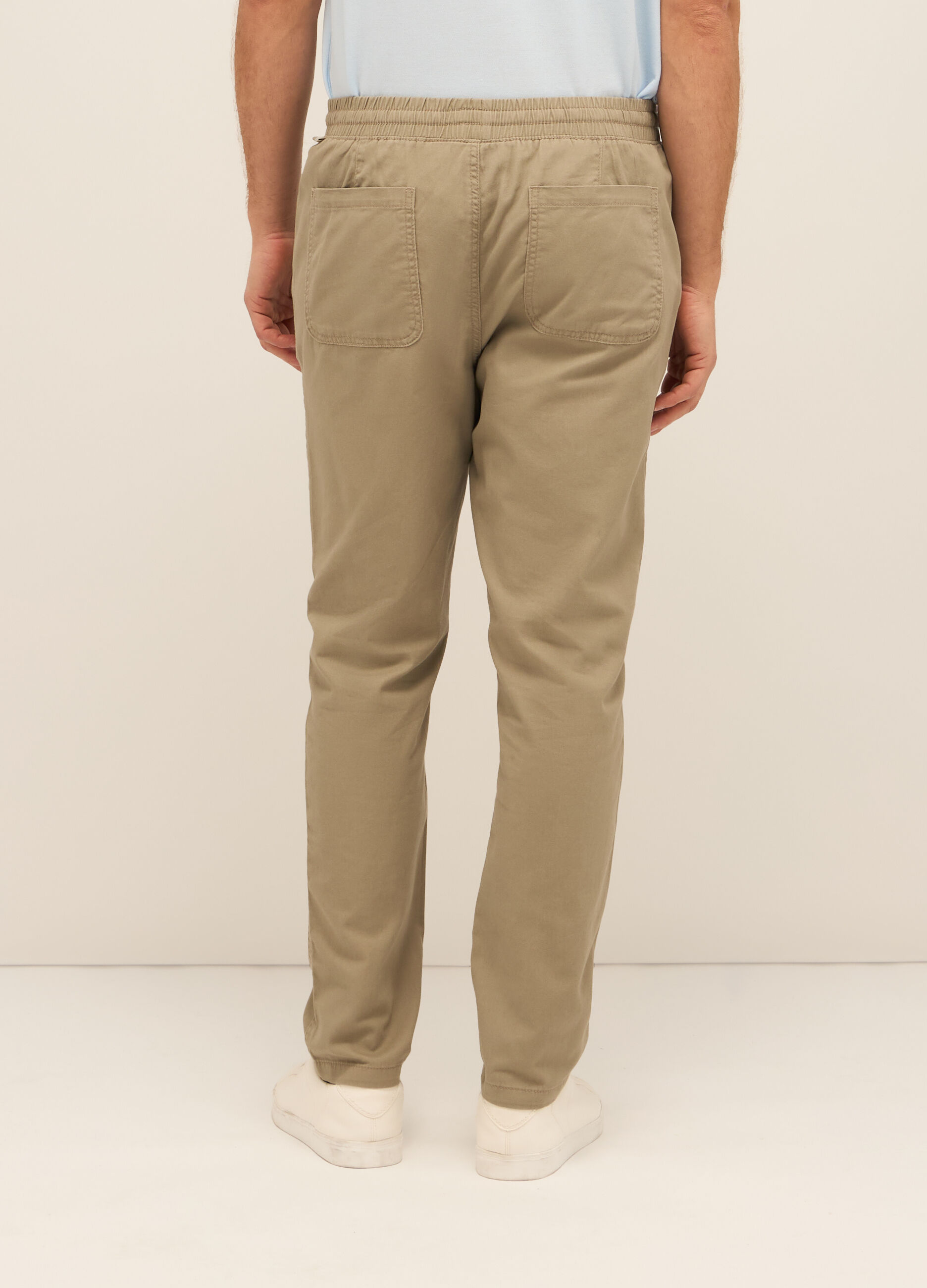 Pantaloni chino in twill di puro cotone uomo_1