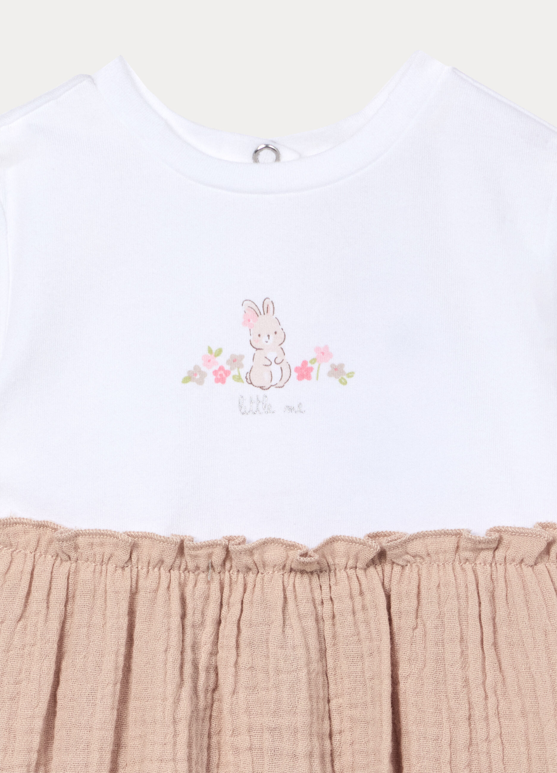 Pagliaccetto girocollo in jersey di cotone stretch neonata_2