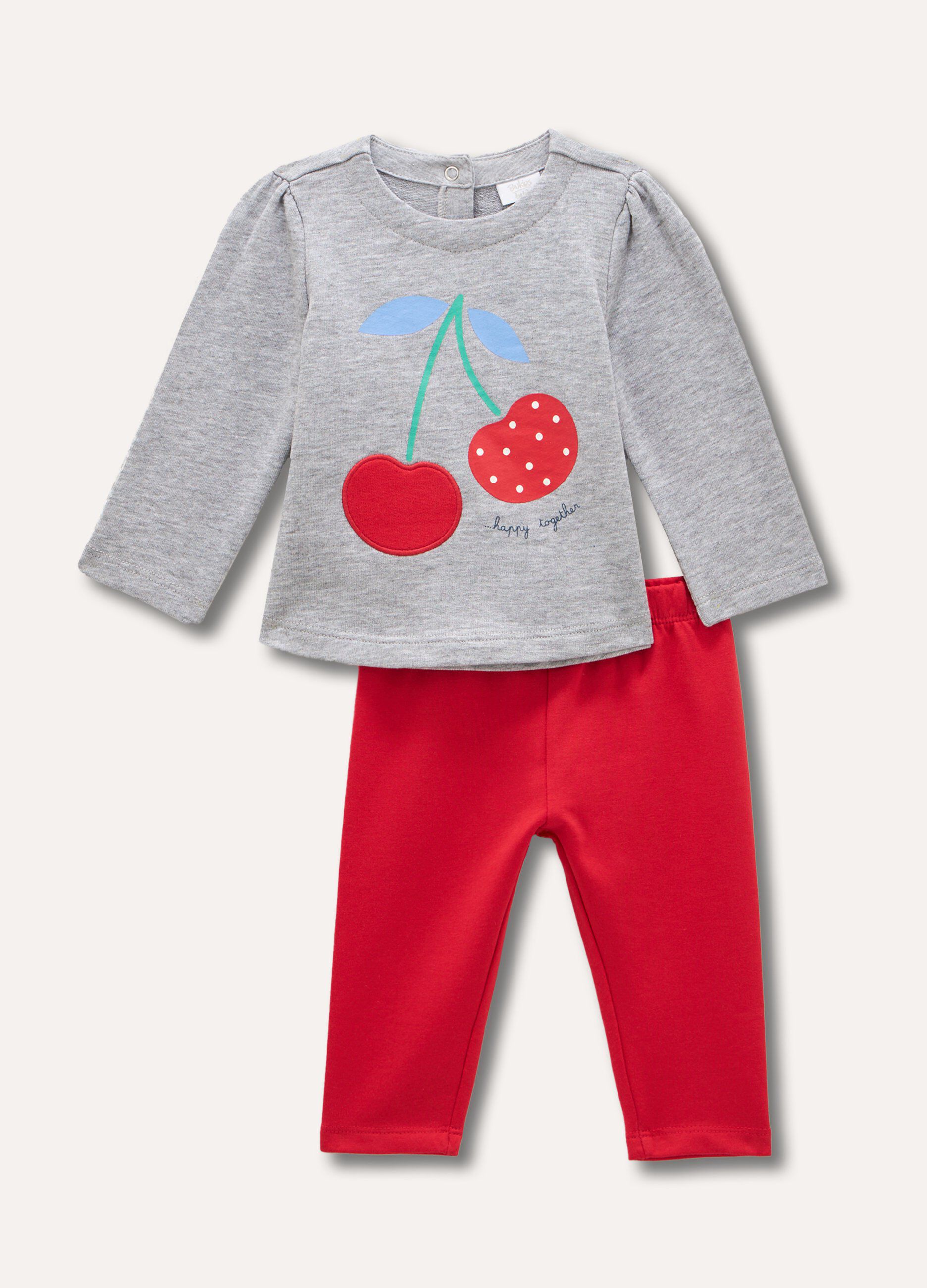 Jogging set in felpa di cotone neonata_0