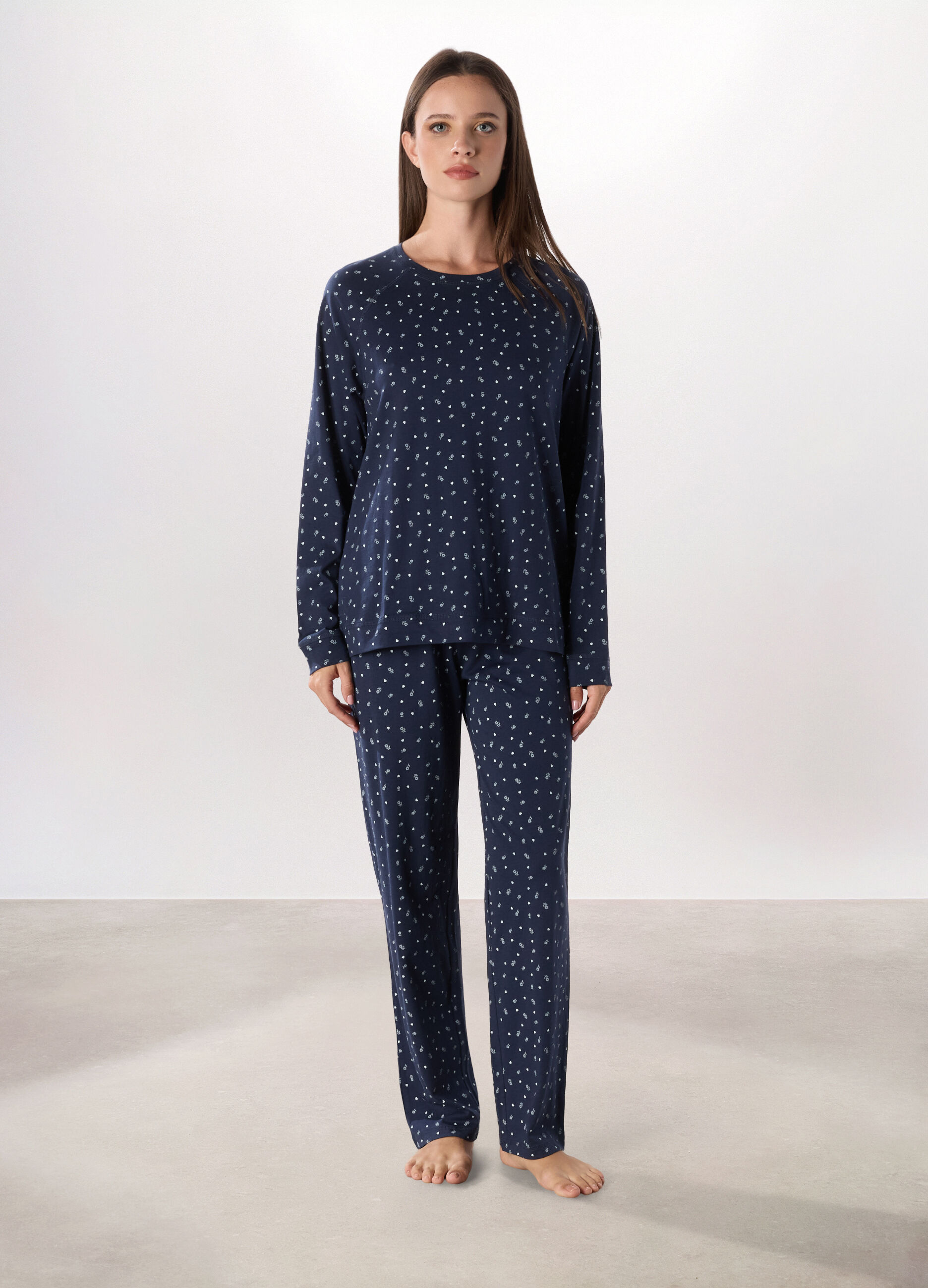 Pantalone lungo pigiama in cotone donna_0