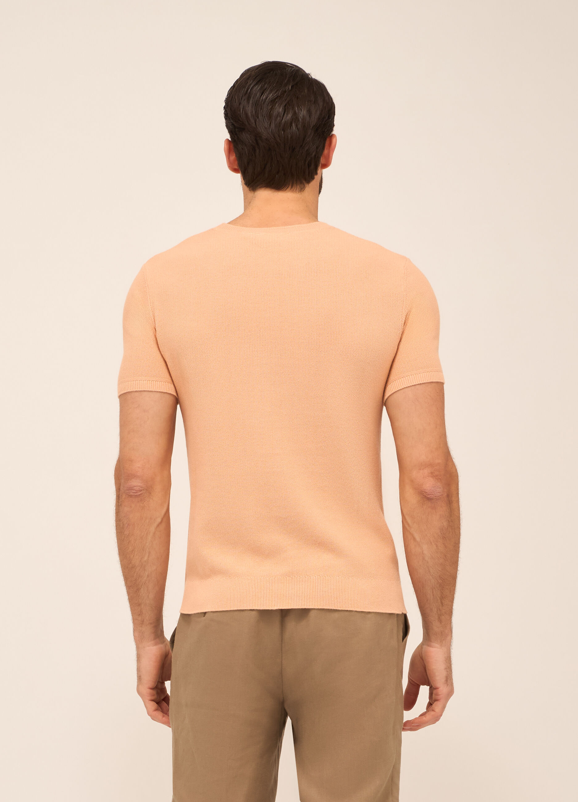 T-shirt a maglia piquet in puro cotone uomo_1