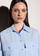 Camicia over fit colletto alla francese in popeline di puro cotone donna_3