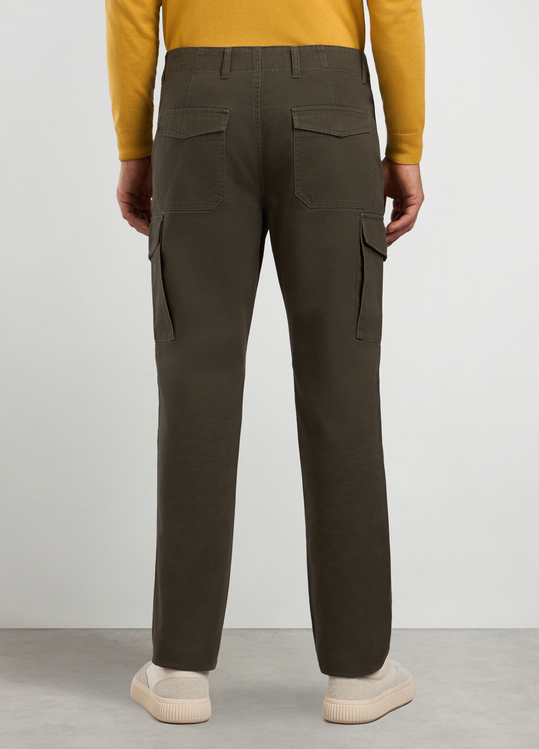 Pantaloni cargo regular fit in twill di cotone uomo