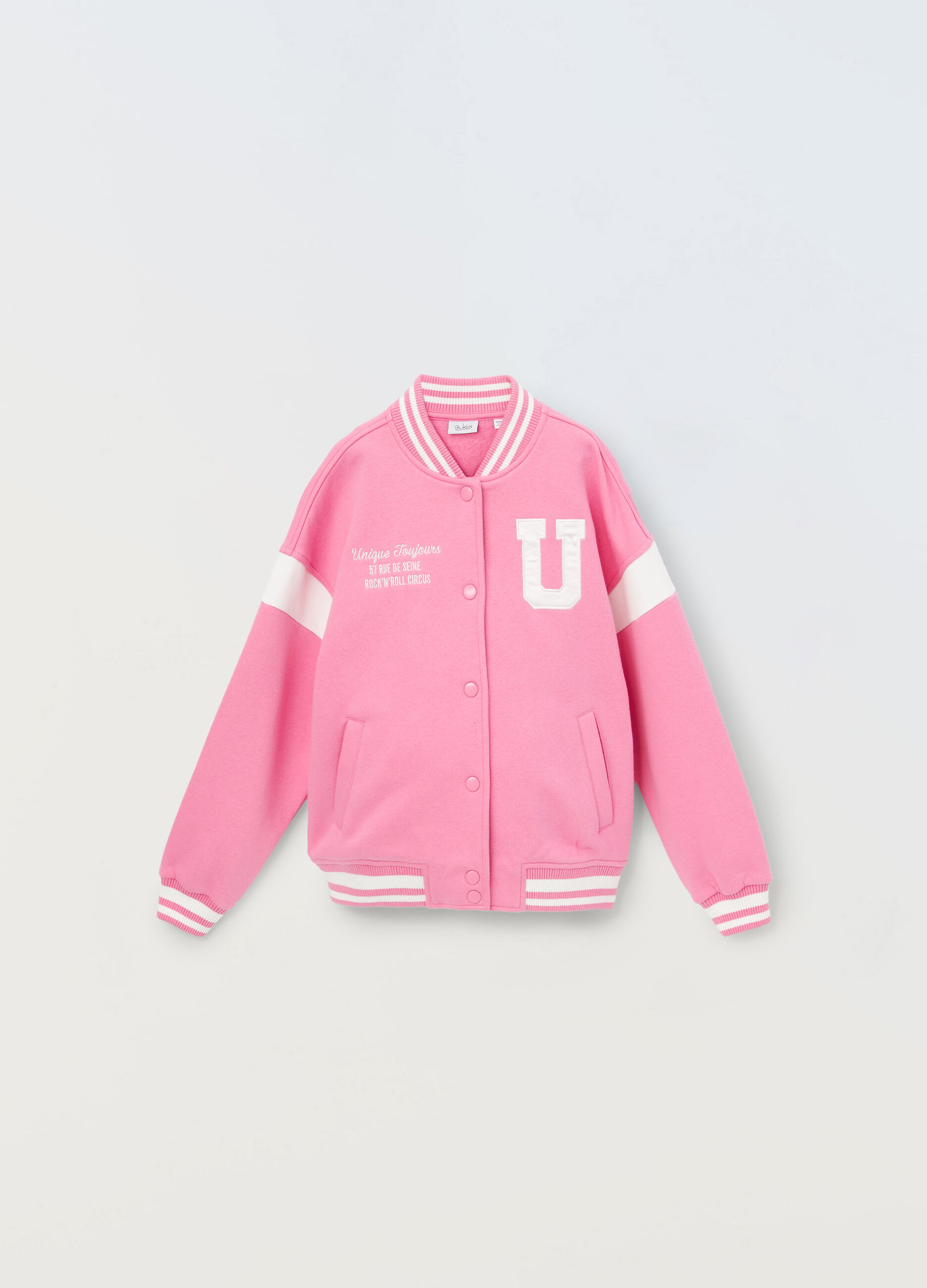 Felpa varsity in misto cotone ragazza_0