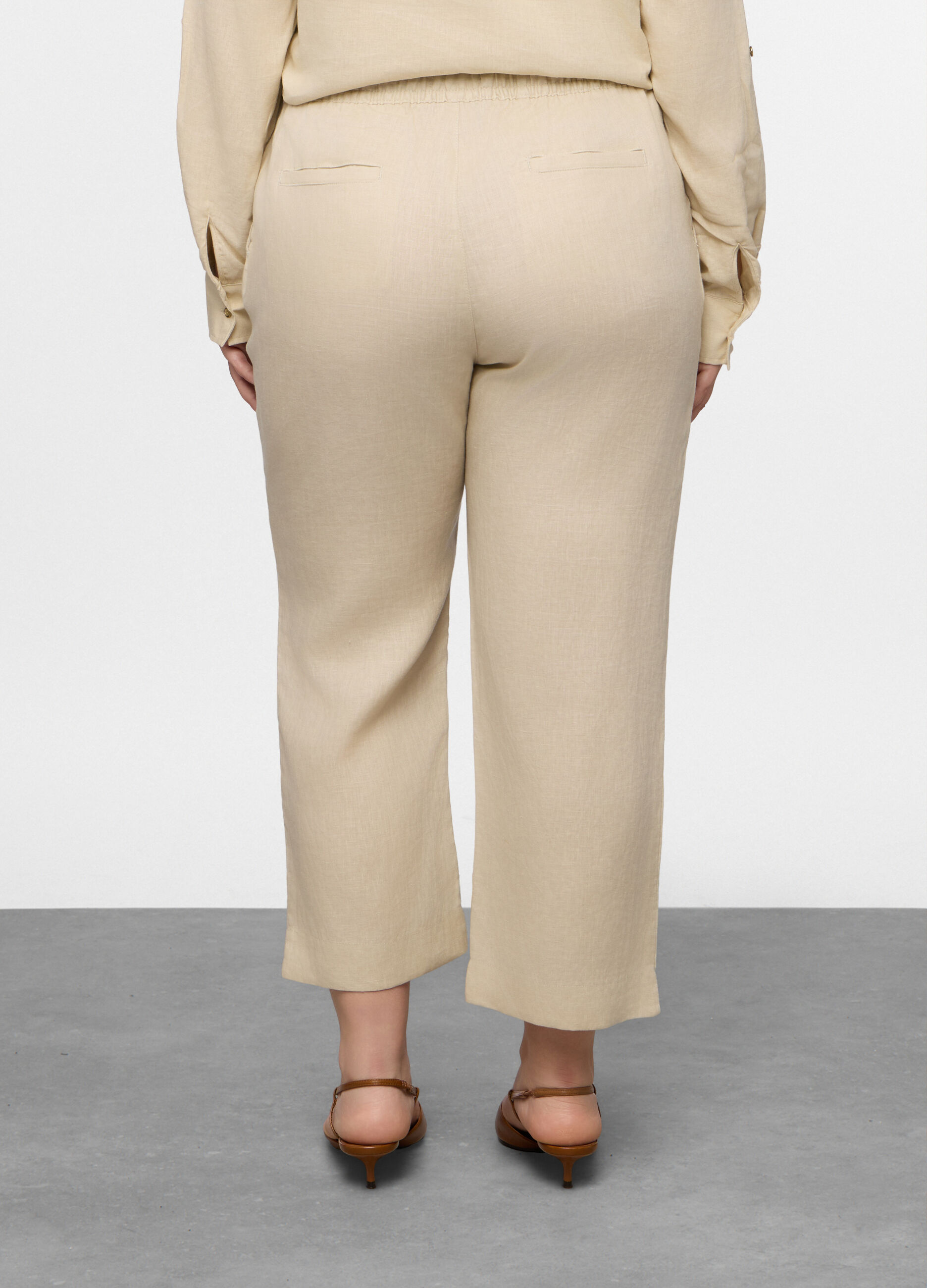 Pantaloni Fit Relaxed in puro lino donna curvy_1