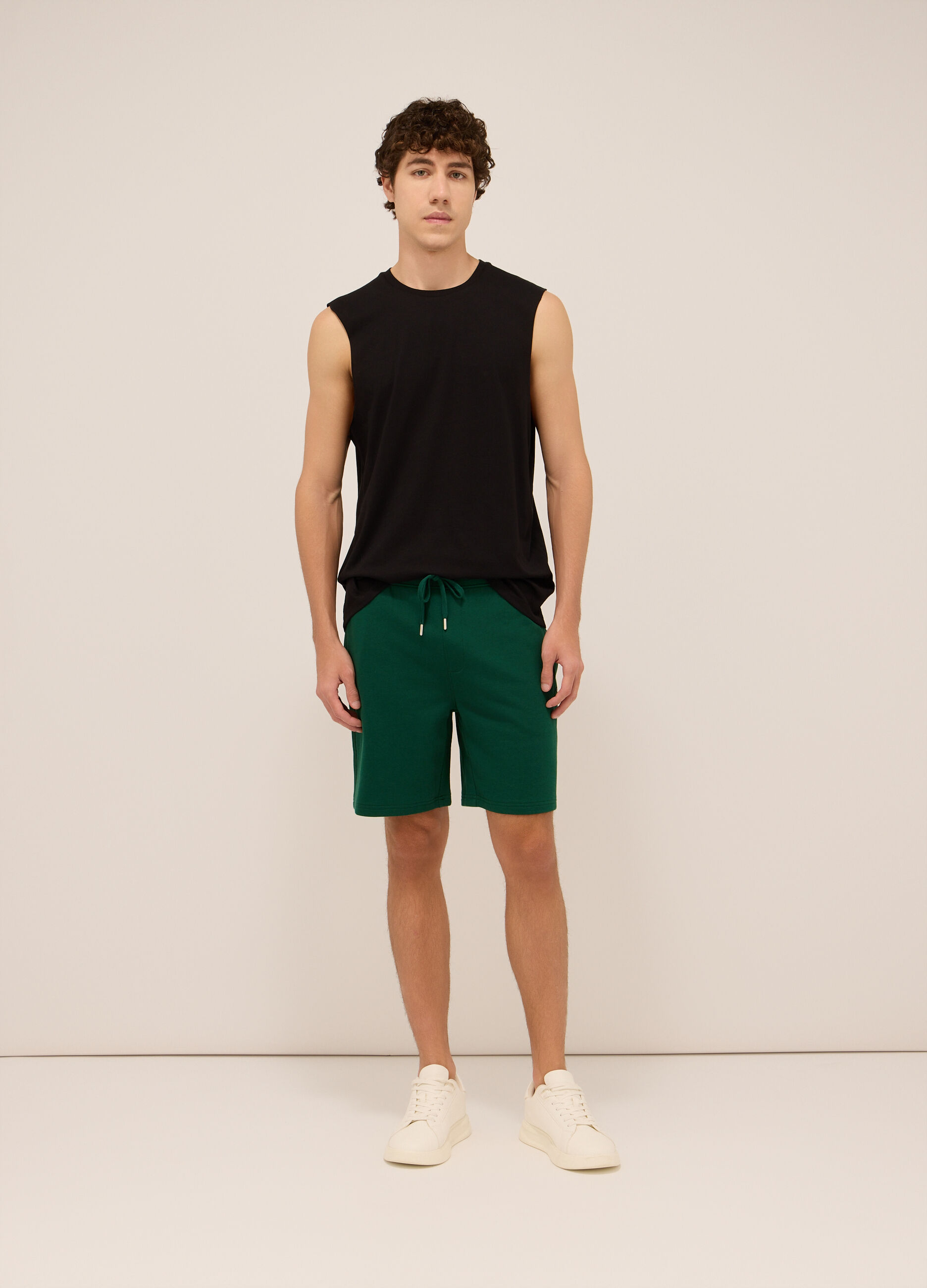 Jogger regular in puro cotone uomo_0