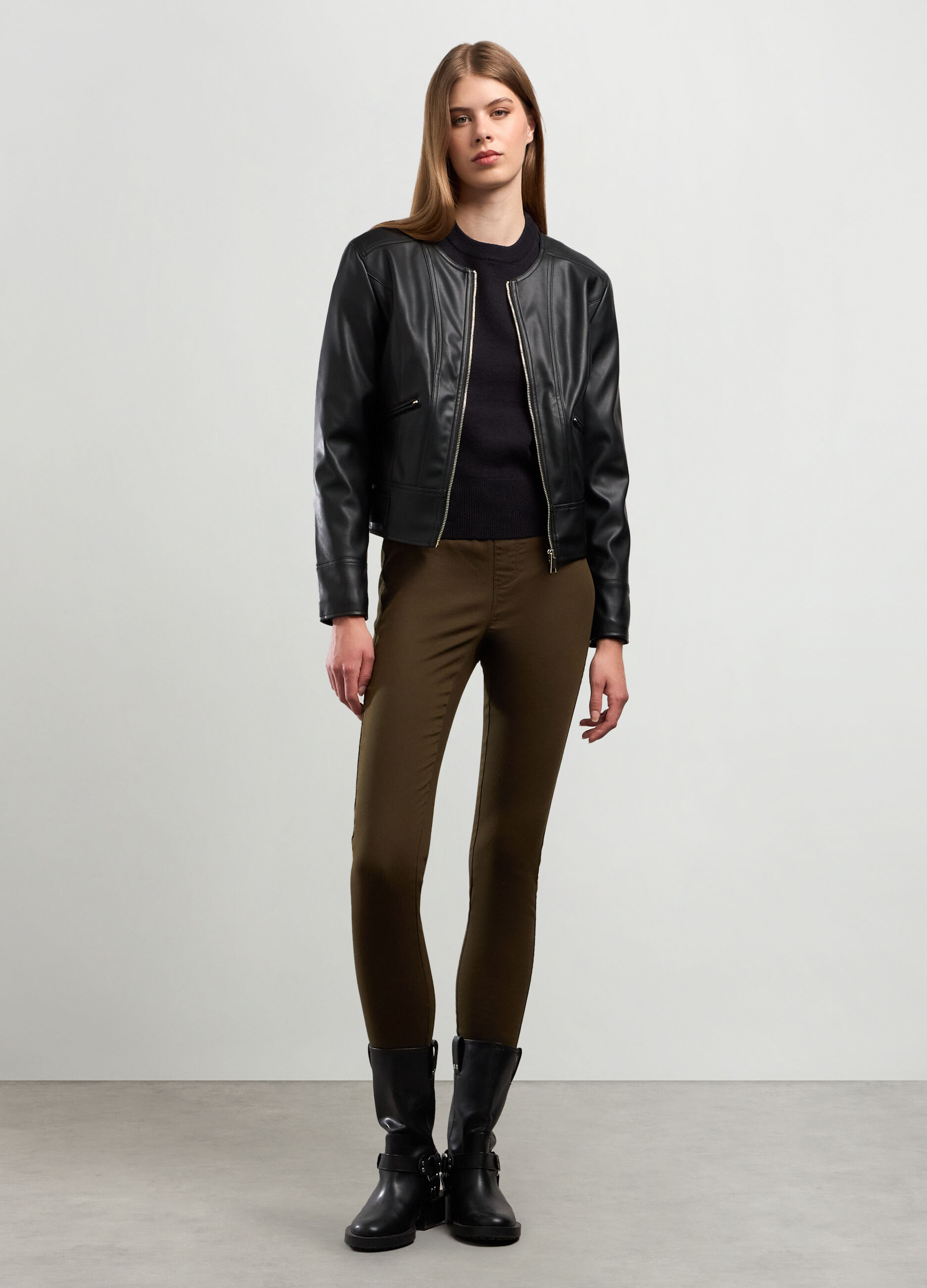 Giacca in eco pelle donna_0