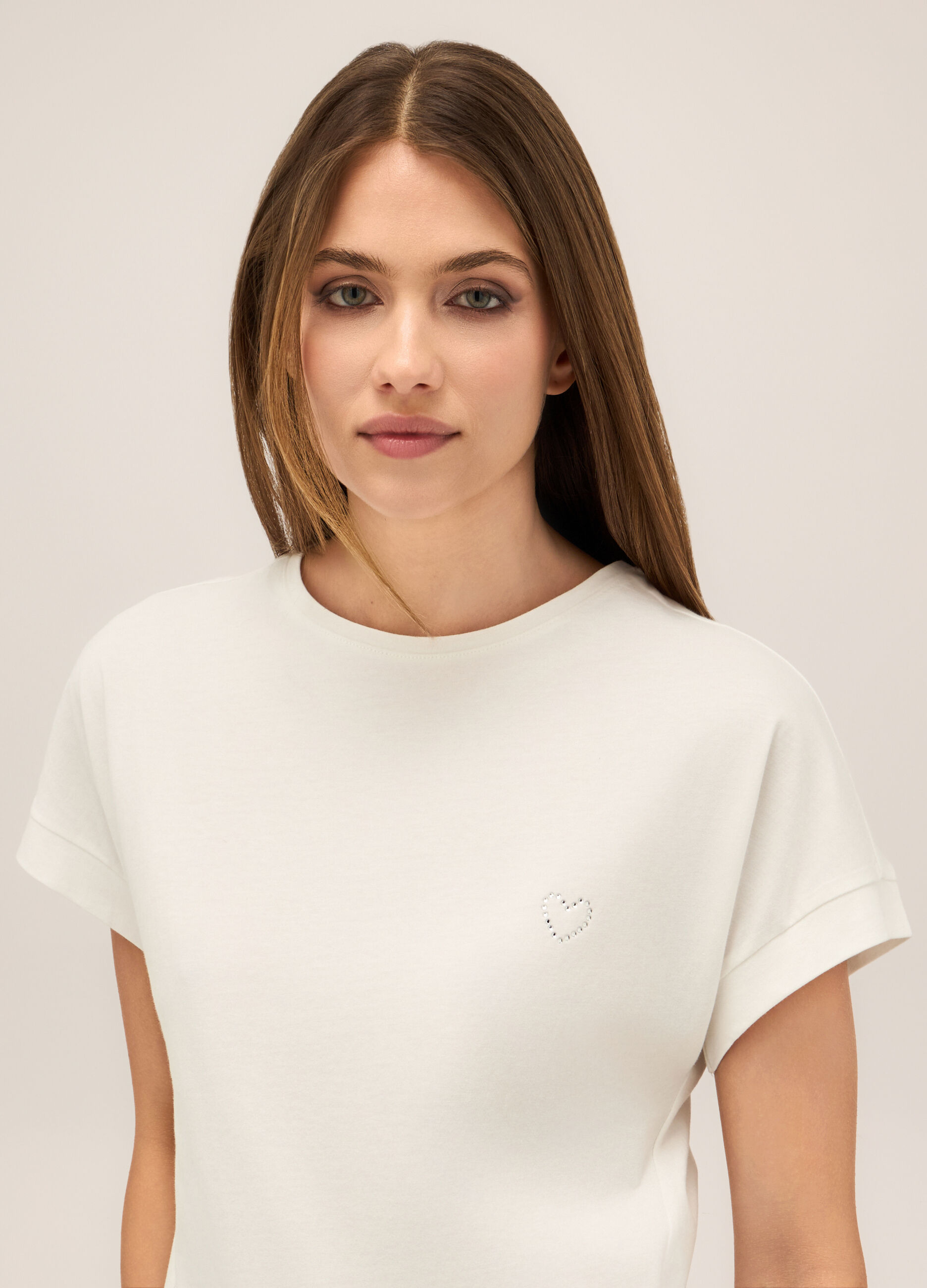 T-shirt in jersey di puro cotone donna_2