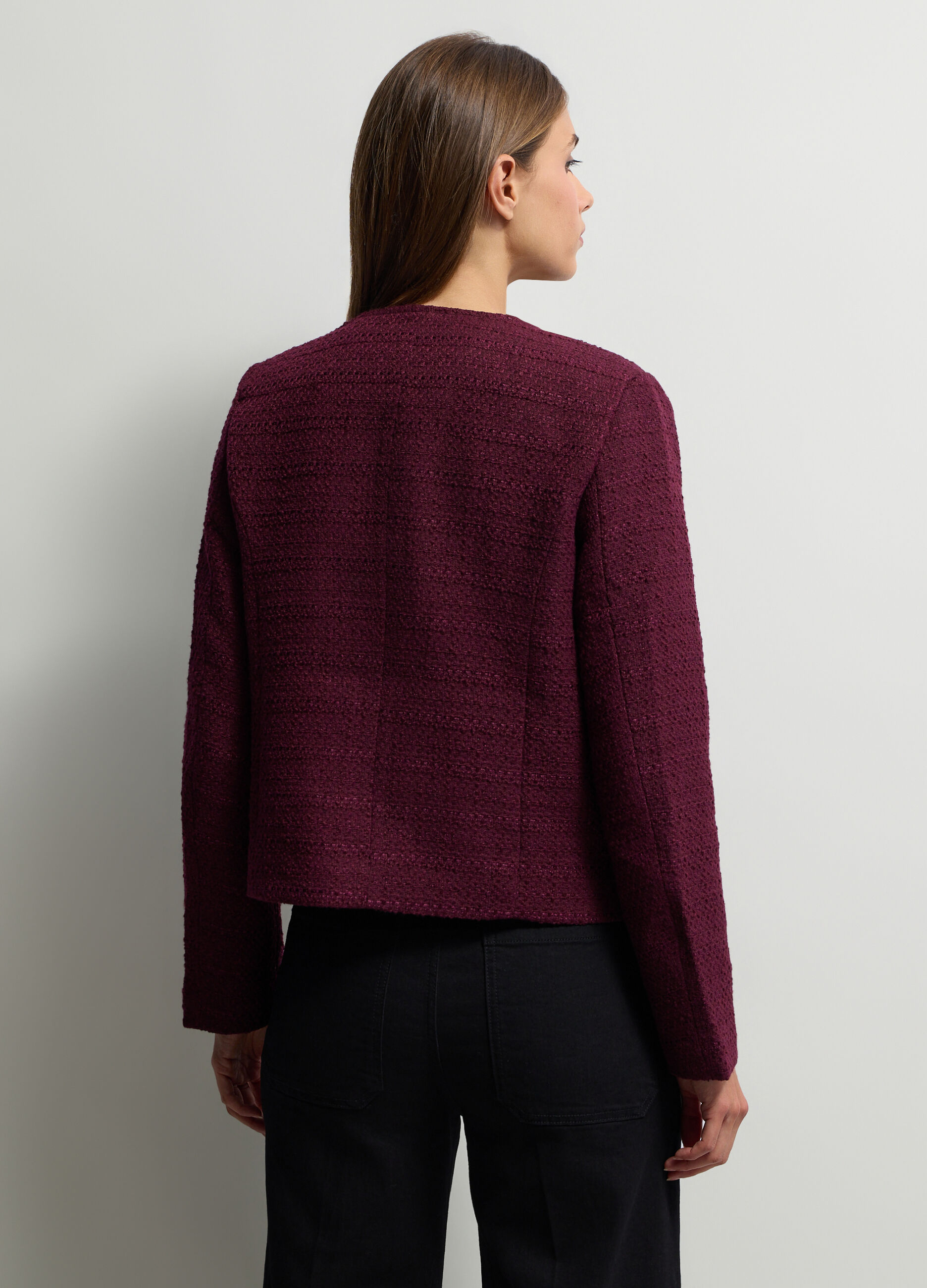 Giacca girocollo boucl&eacute; donna_1