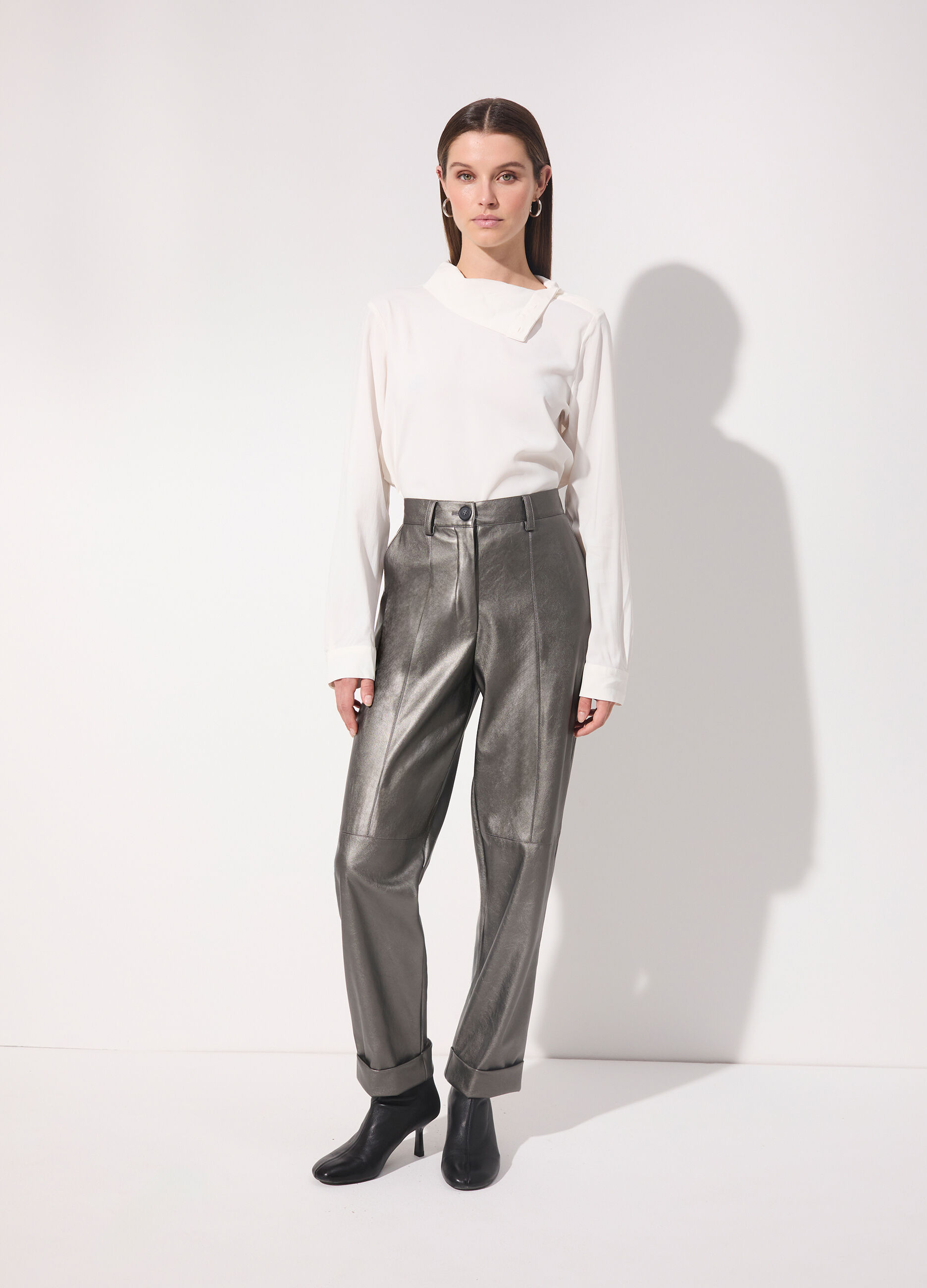 Pantalone a sigaretta in ecopelle donna_0