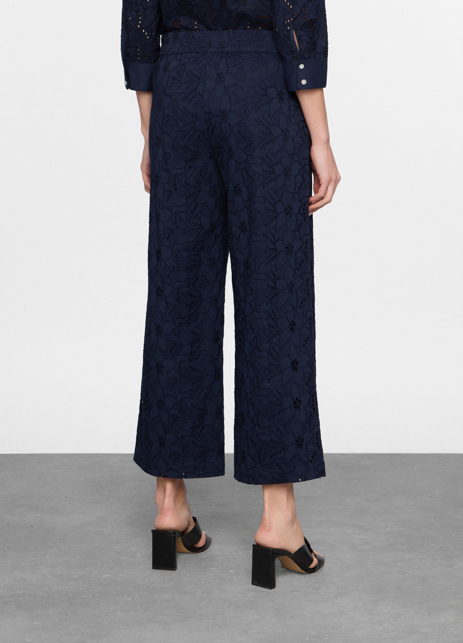 Pantaloni regular fit in puro cotone donna_1