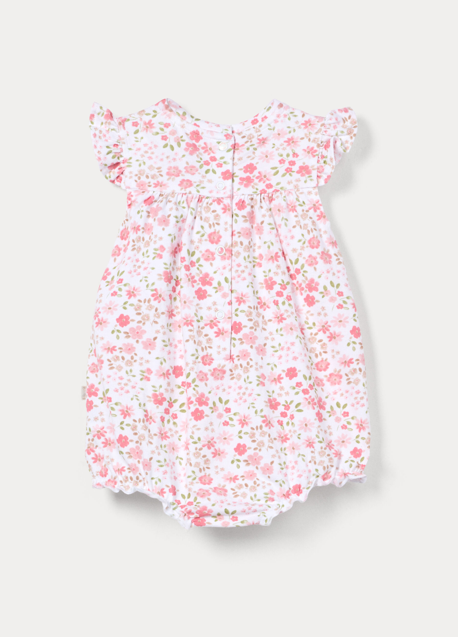 Pagliaccetto girocollo in jersey di cotone stretch neonata_1