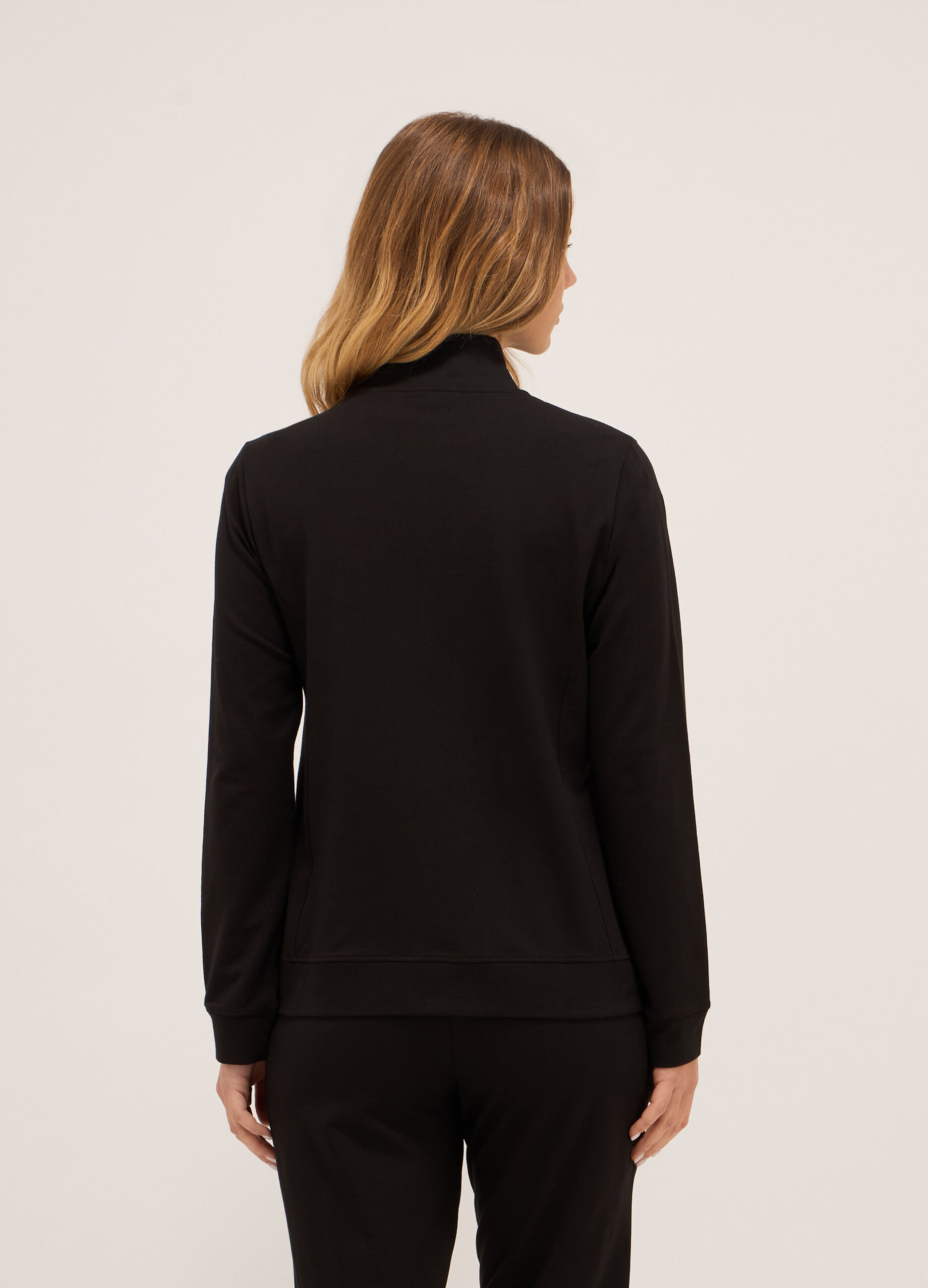 Felpa in french terry di cotone stretch donna_1