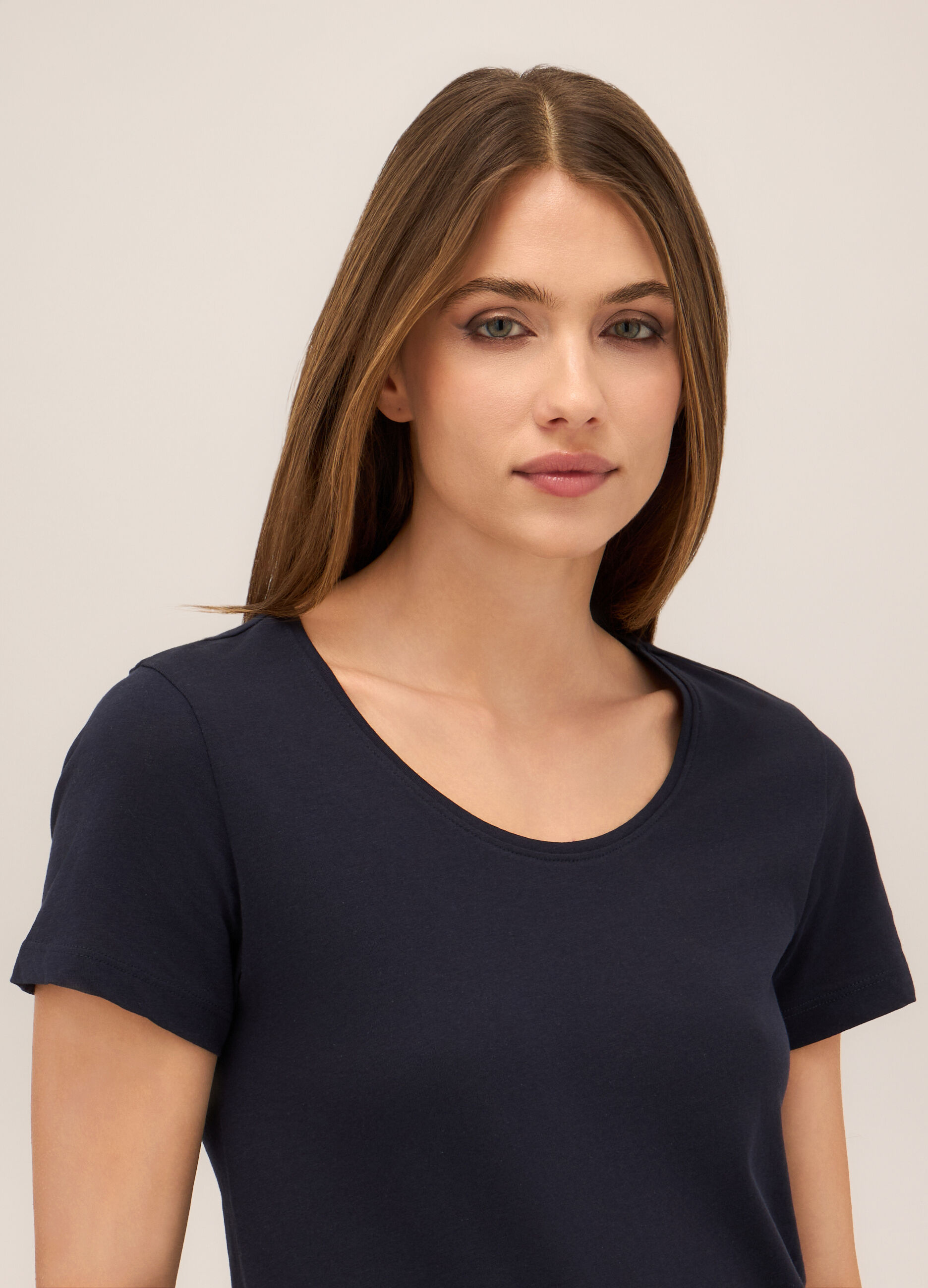 T-shirt in jersey di puro cotone donna_2