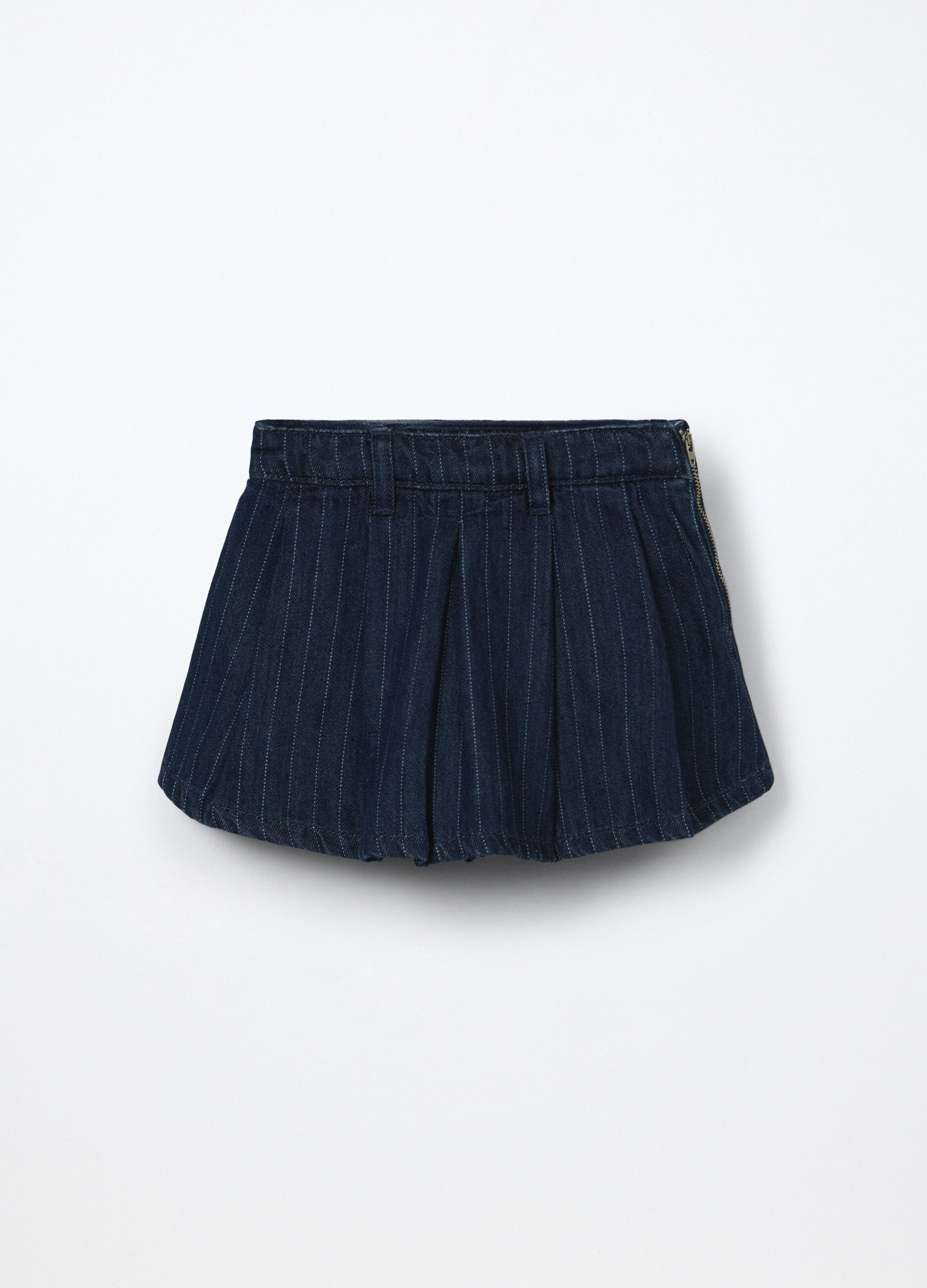 Gonna-pantalone in denim misto cotone bambina_0