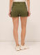 Shorts fit regular in denim di cotone stretch donna_1
