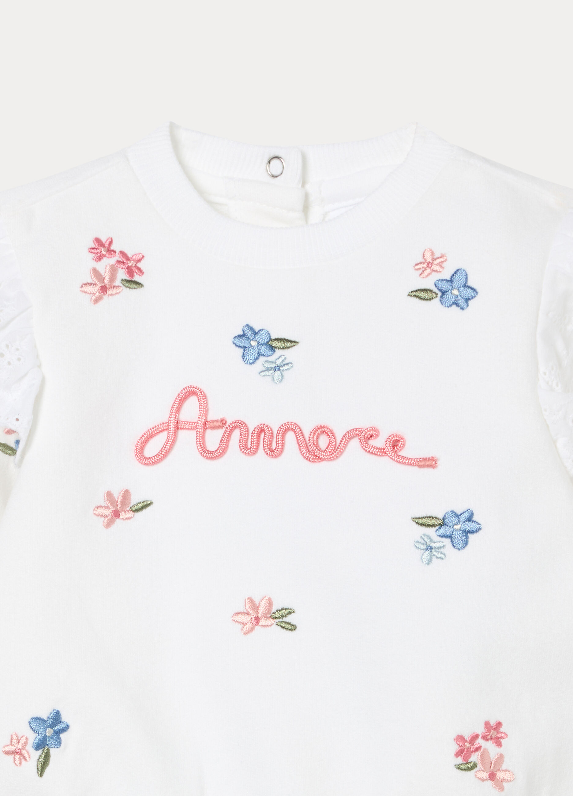 Felpa girocollo in french terry di puro cotone neonata_2