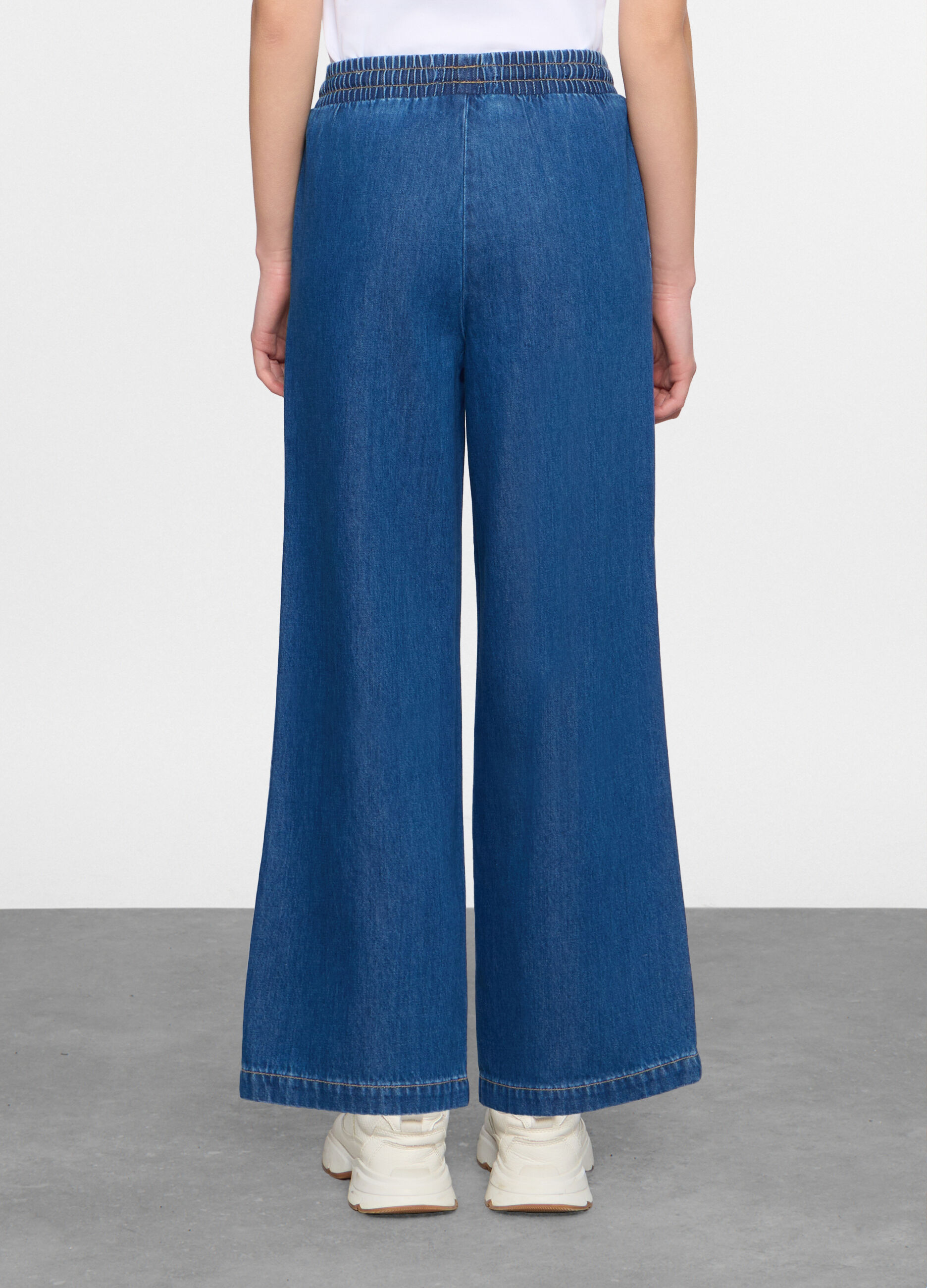 Jogger fit straight in misto Lyocell con vita elasticata donna_2