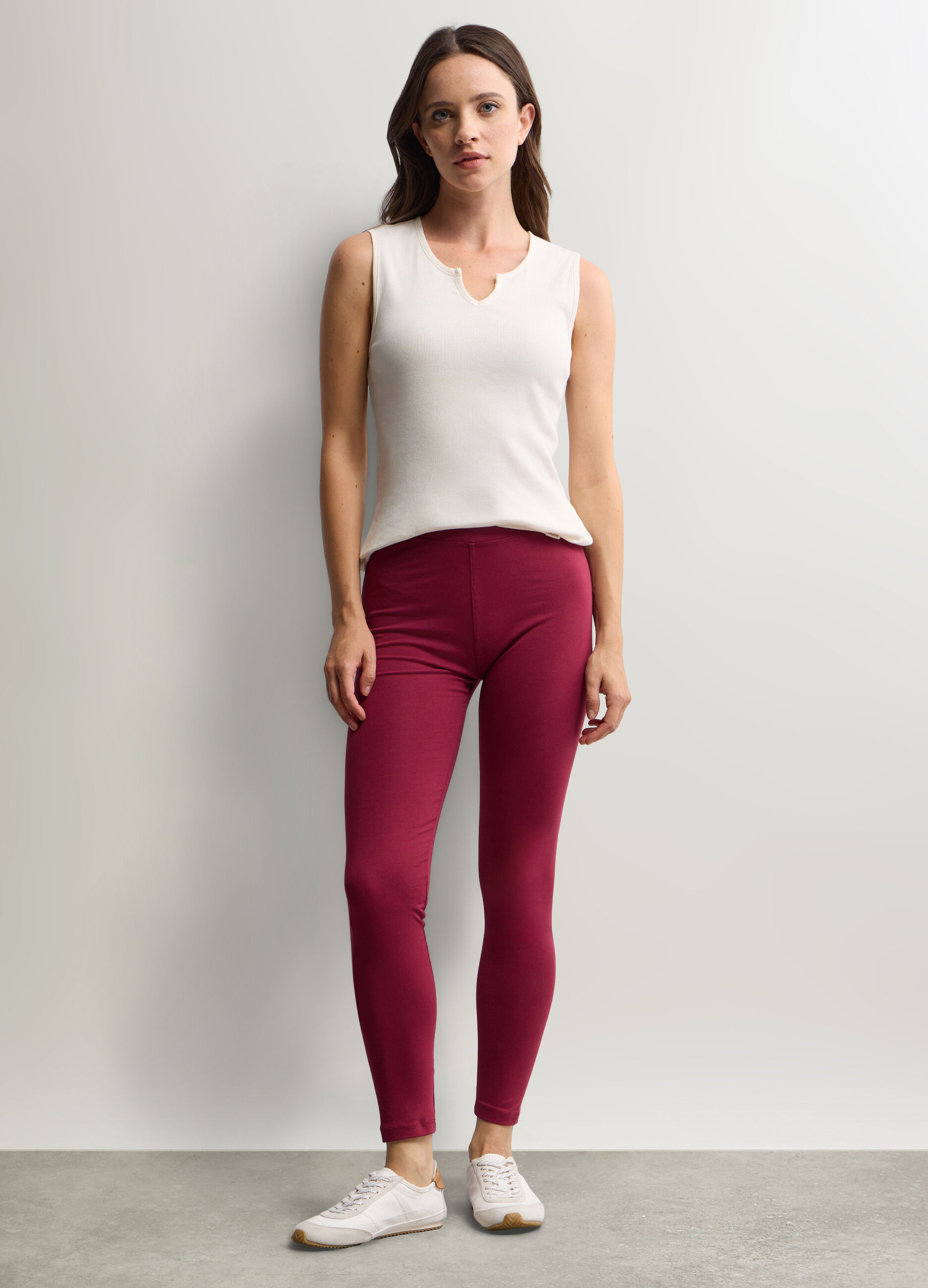 Leggings Skinny Fit in jersey di cotone stretch donna_0