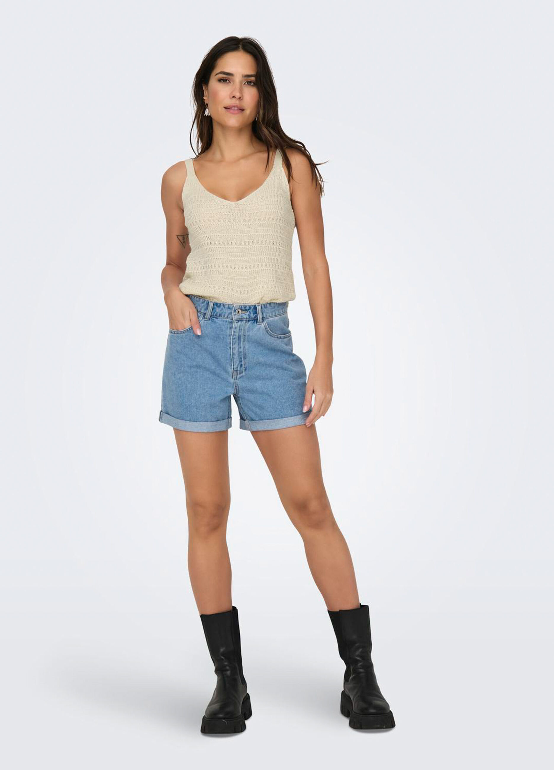 Top tricot in puro cotone donna_0
