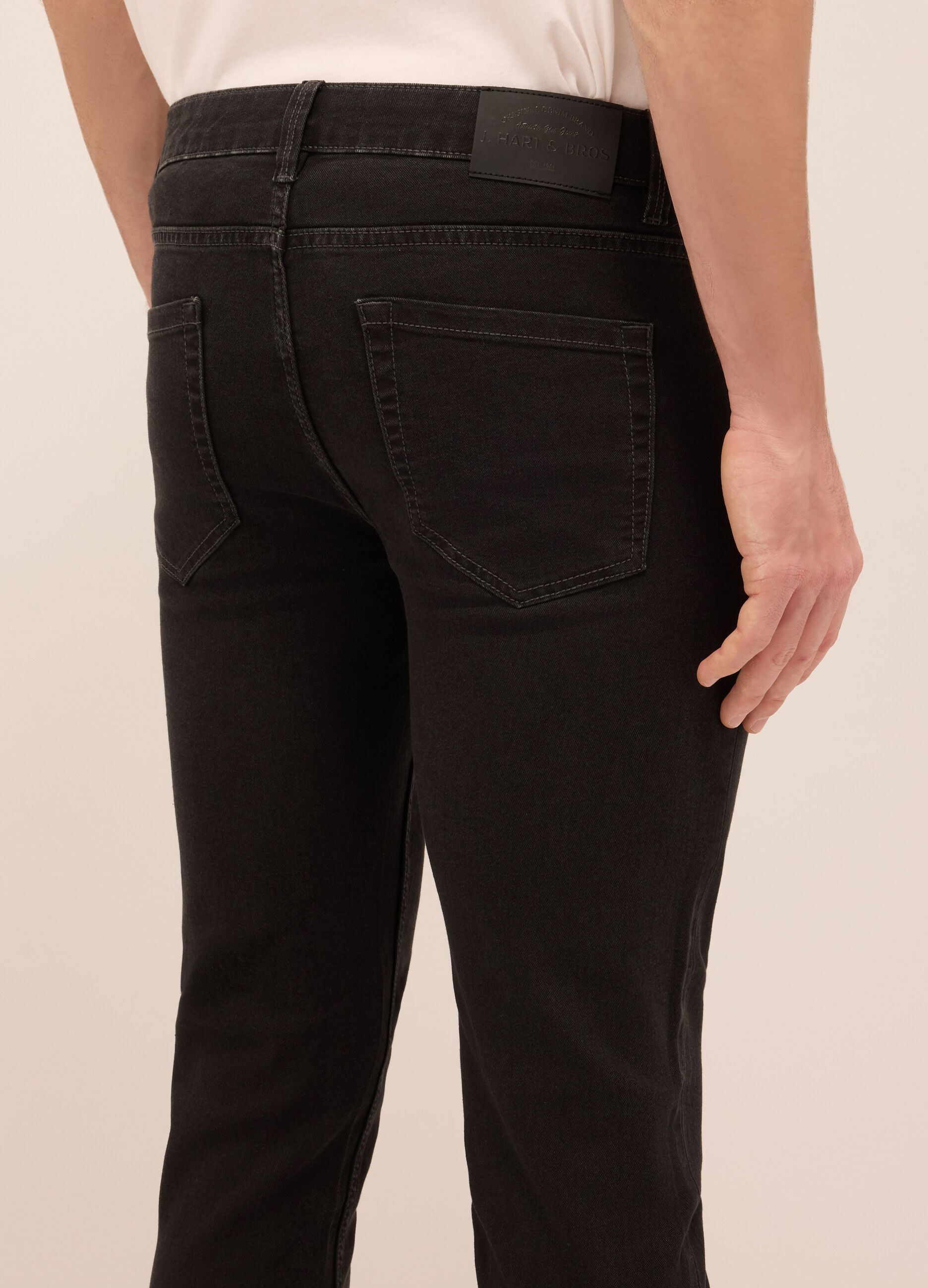 Jeans 5 tasche slim fit in denim di cotone stretch uomo_3
