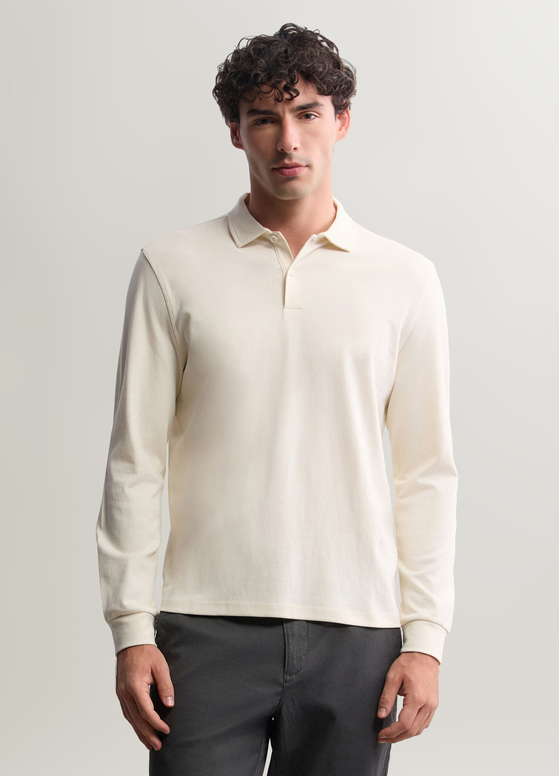 Polo a maniche lunghe in interlock uomo_0