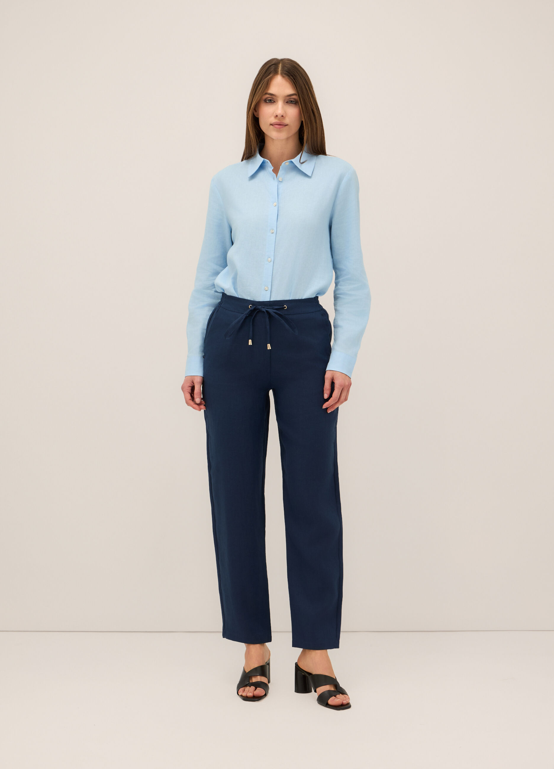 Pantaloni in puro lino donna_0