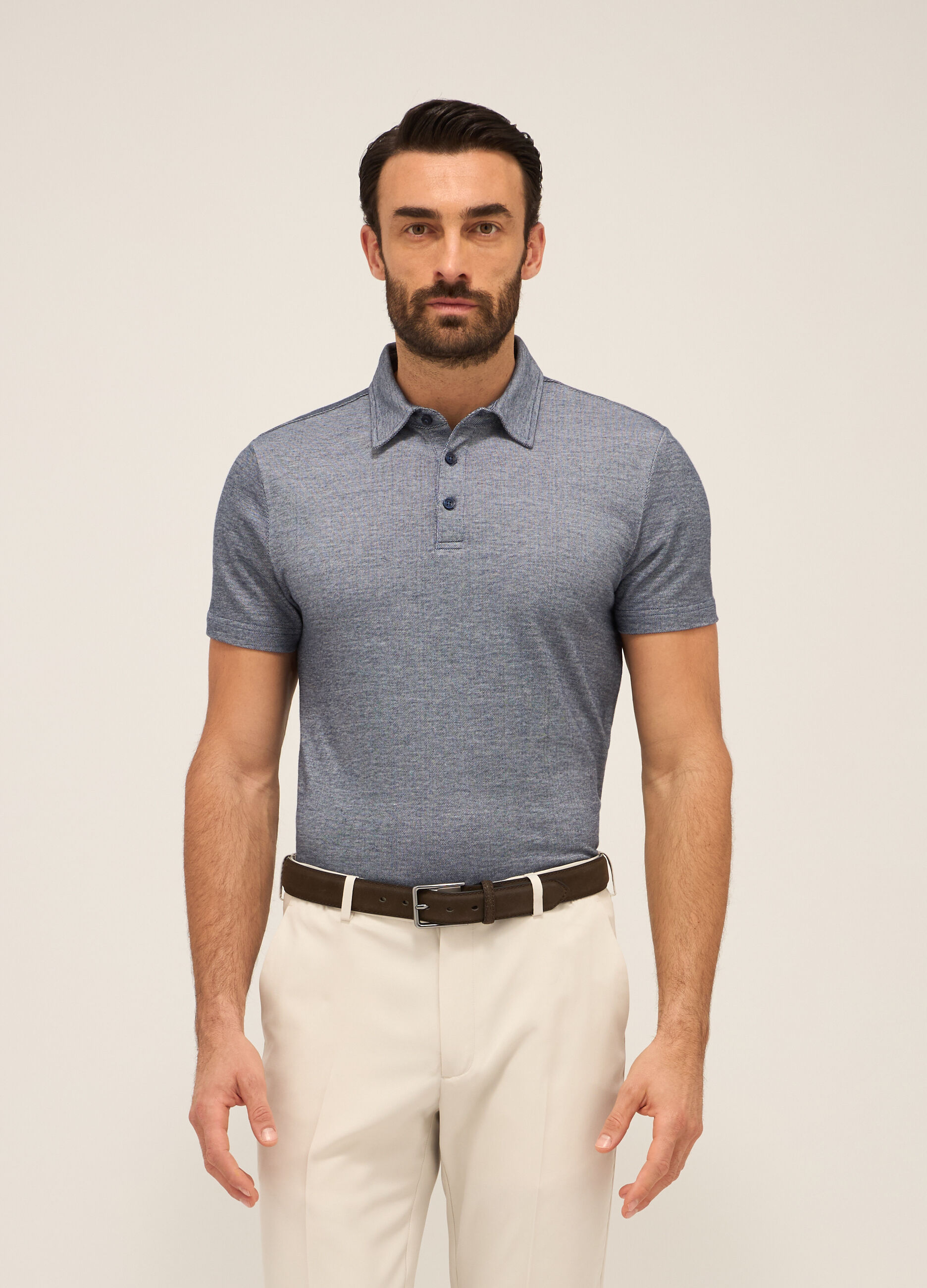 Polo a maniche corte in puro cotone uomo_0