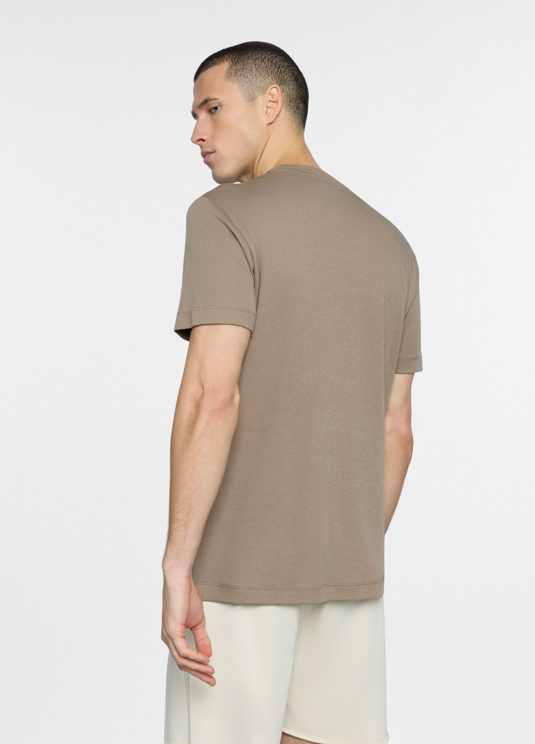 T-shirt girocollo in interlock di cotone uomo_1