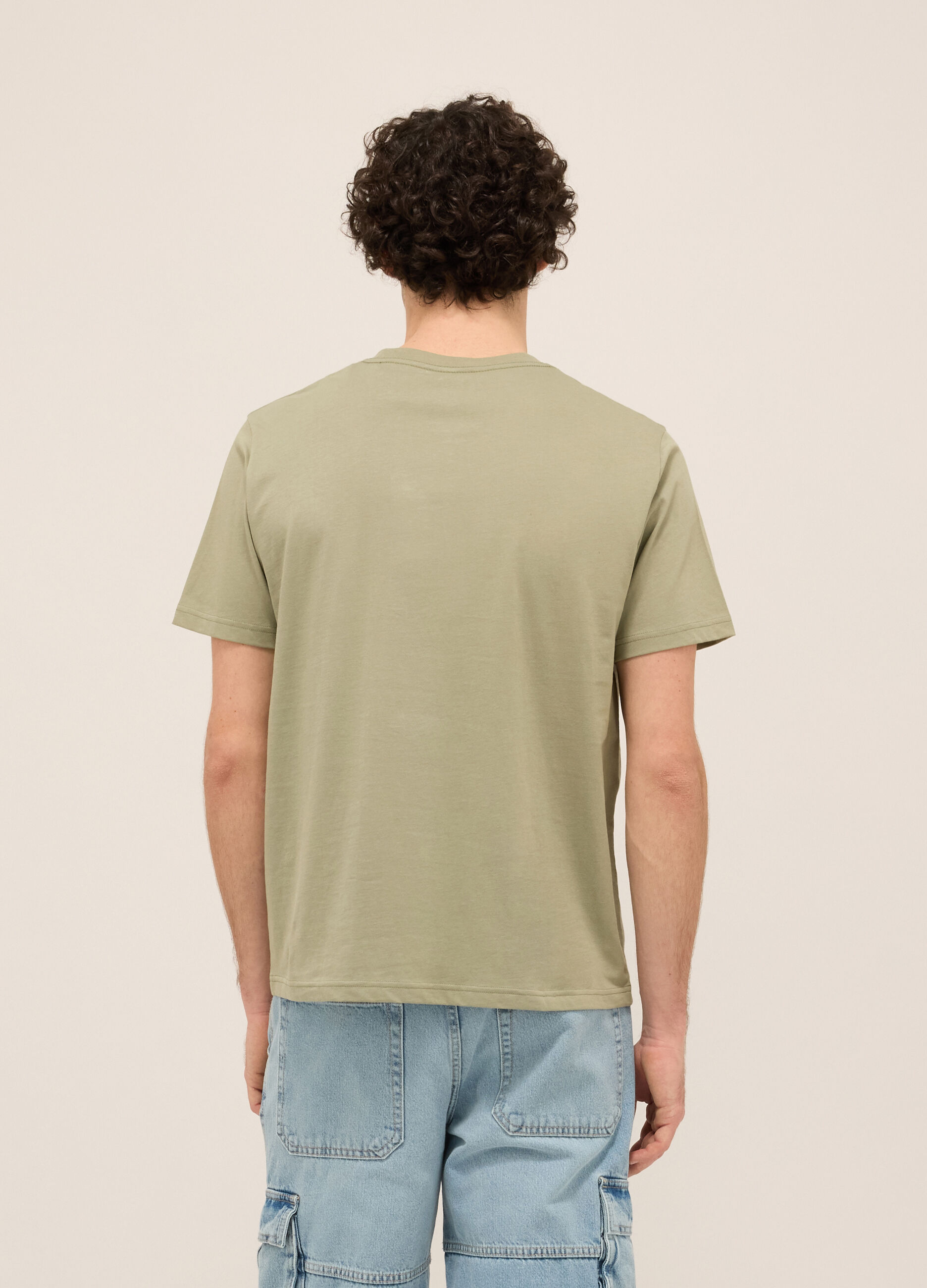 T-shirt girocollo in puro cotone con stampa uomo_1