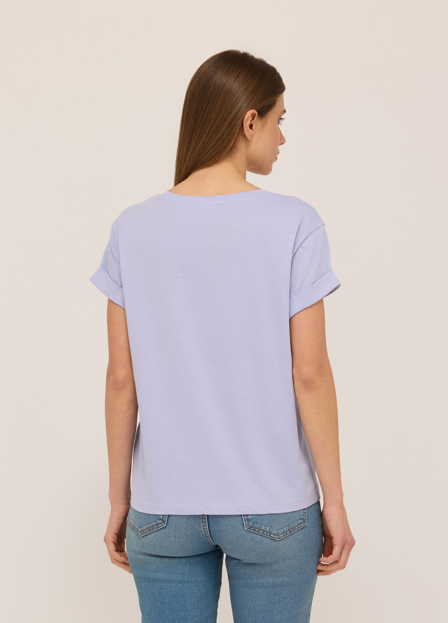T-shirt in jersey di puro cotone donna_1