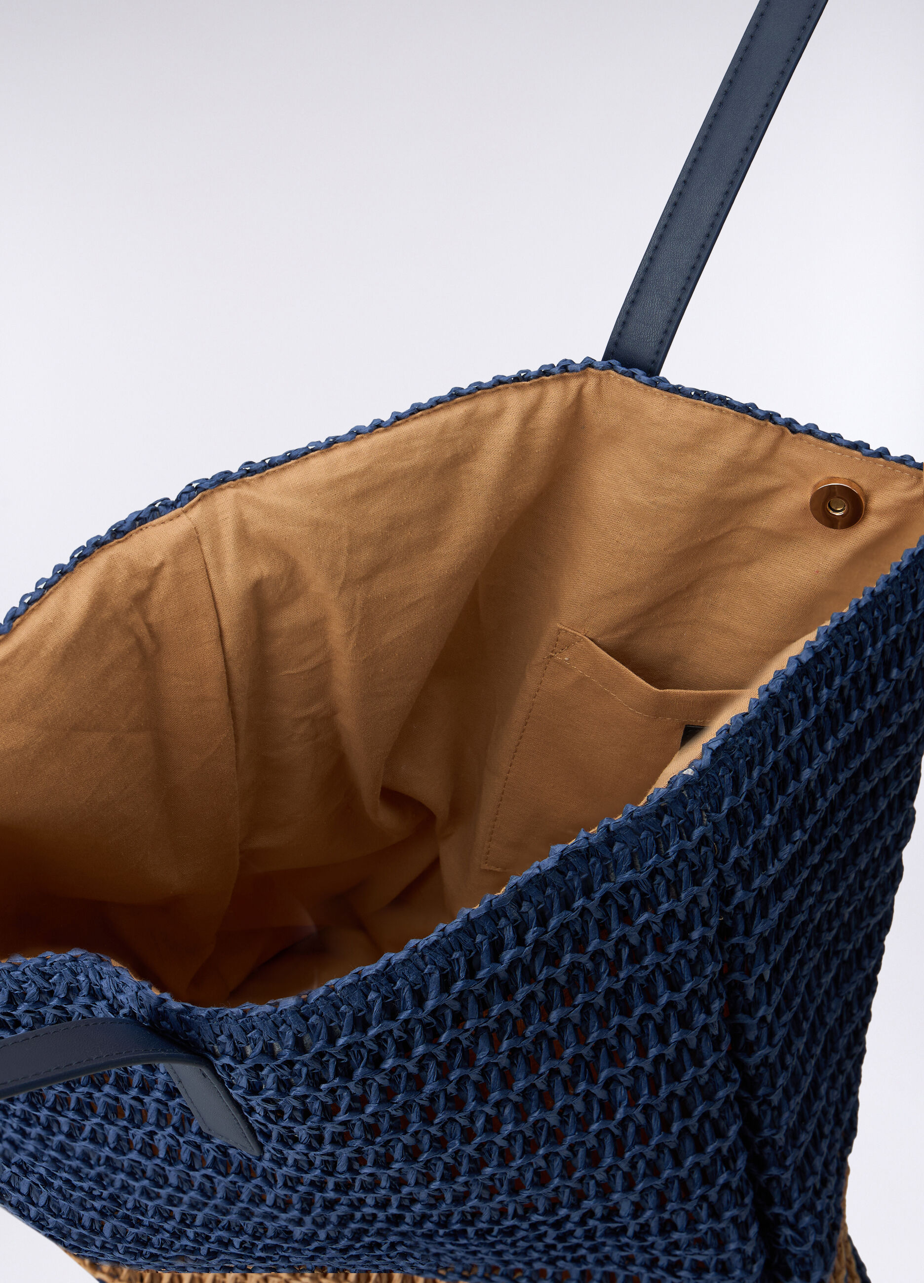 Shopper in carta tessile rigata donna_1