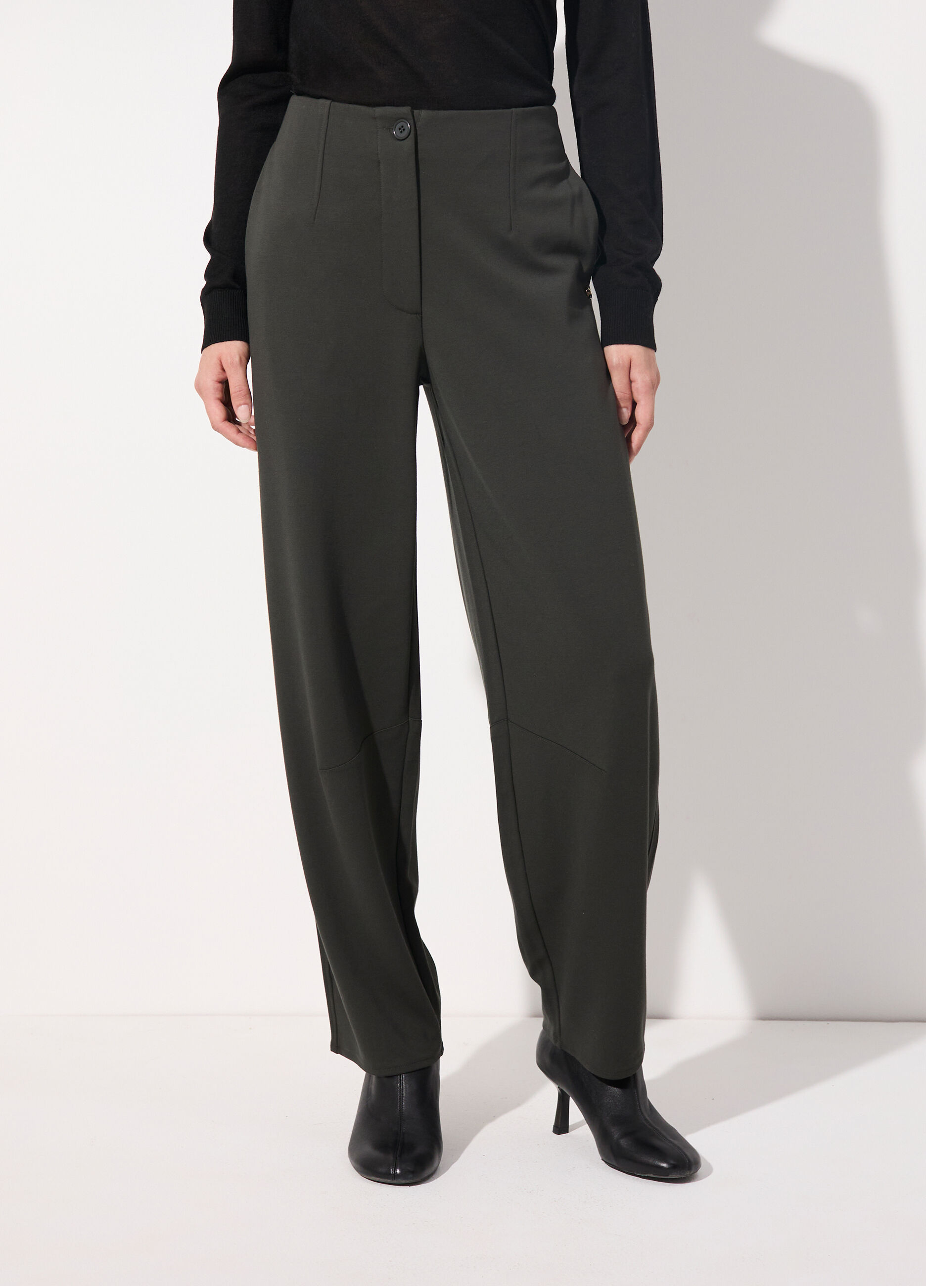 Pantalone balloon in punto milano donna_1