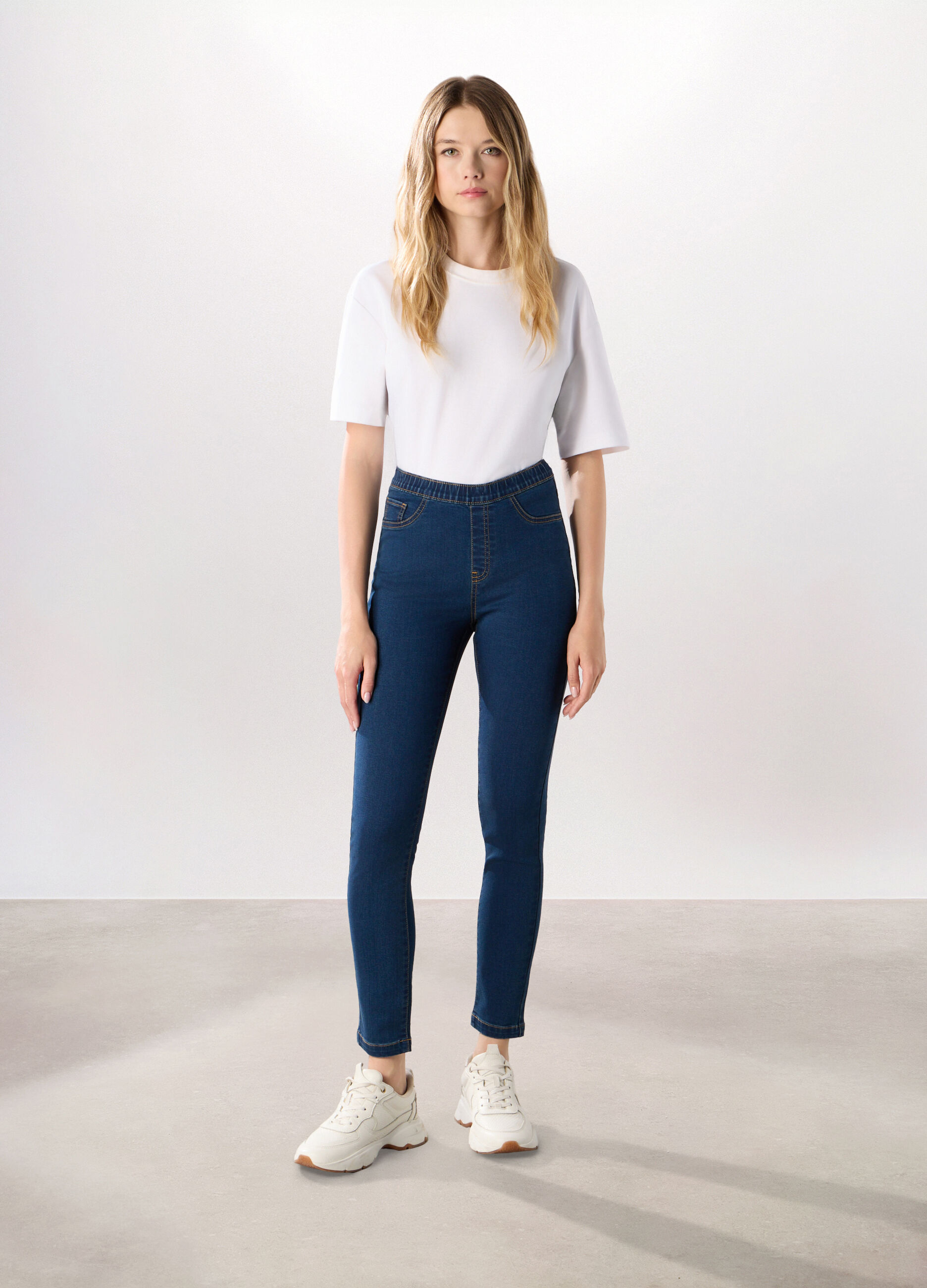 Jeggings in denim misto cotone donna_0