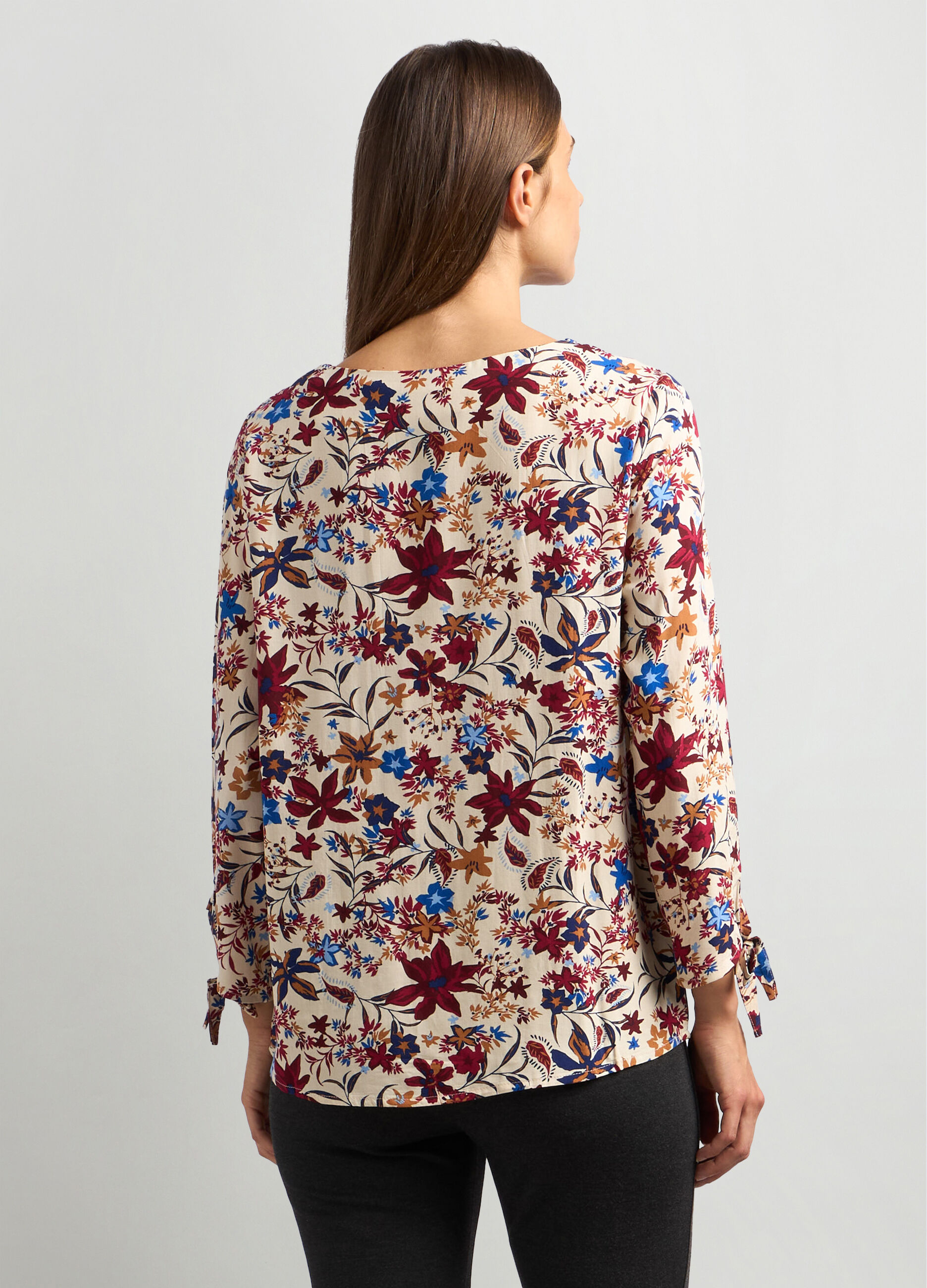 Blusa in pura viscosa con stampa donna_1