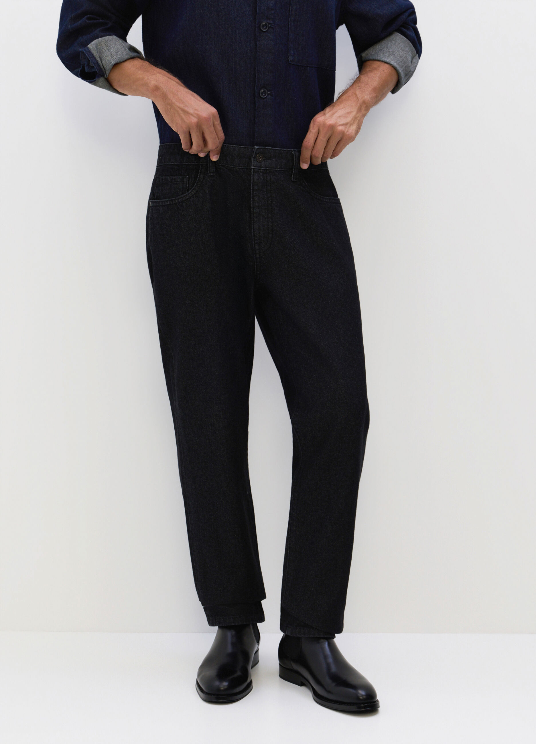Jeans regular fit in denim cotone uomo_2
