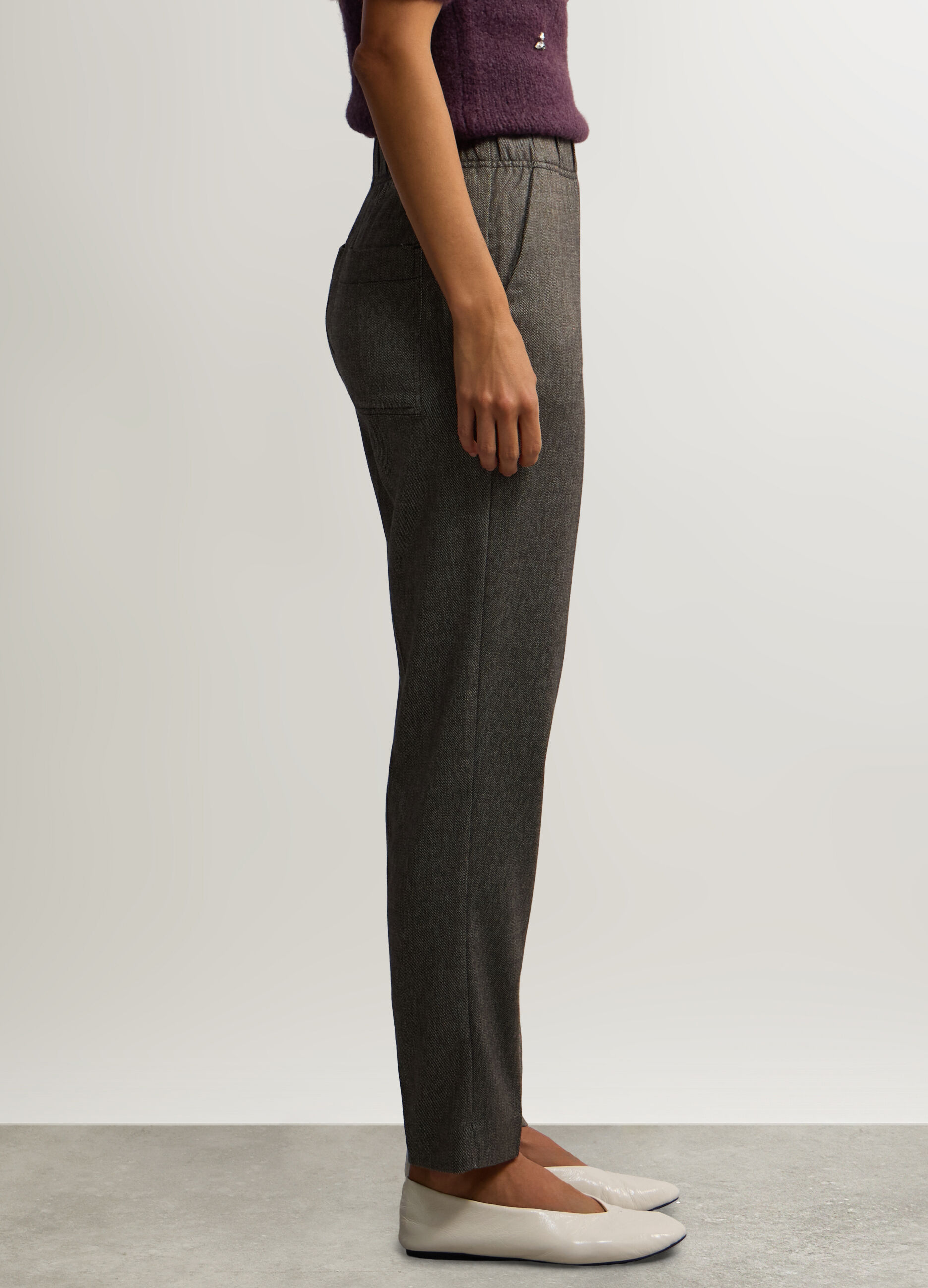 Pantaloni Fit Regular misto viscosa stretch donna_1