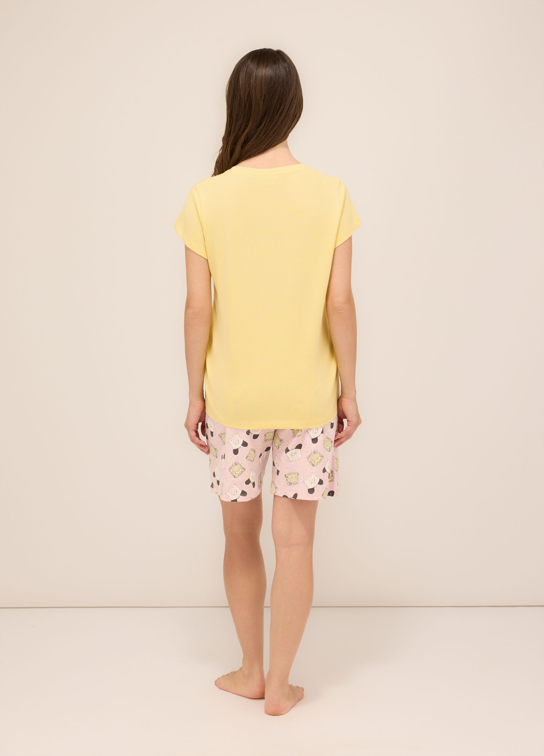 Set pigiama corto in jersey di puro cotone donna_1