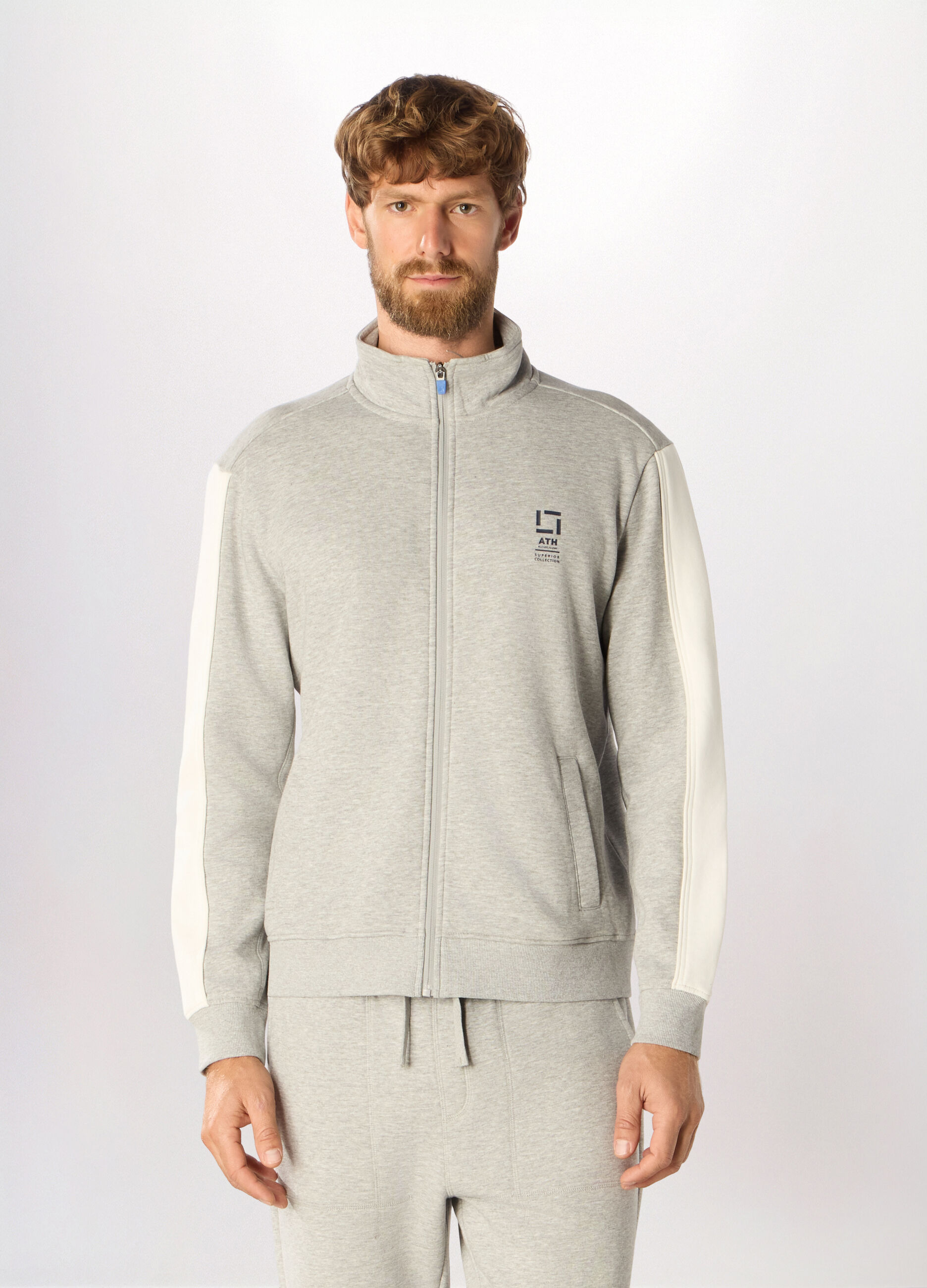 Felpa sportiva in misto cotone uomo_0