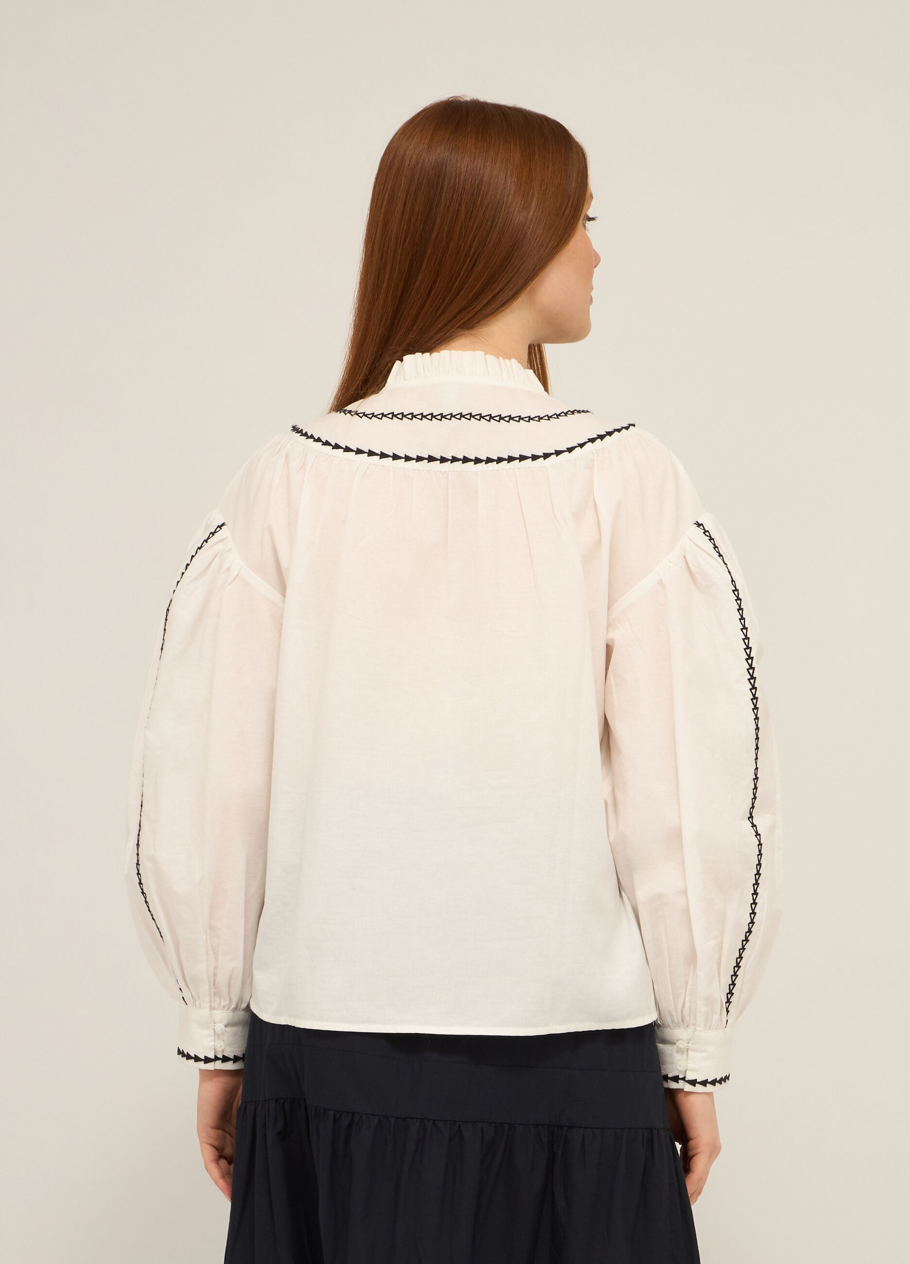 Blusa in puro cotone con ricami donna_1